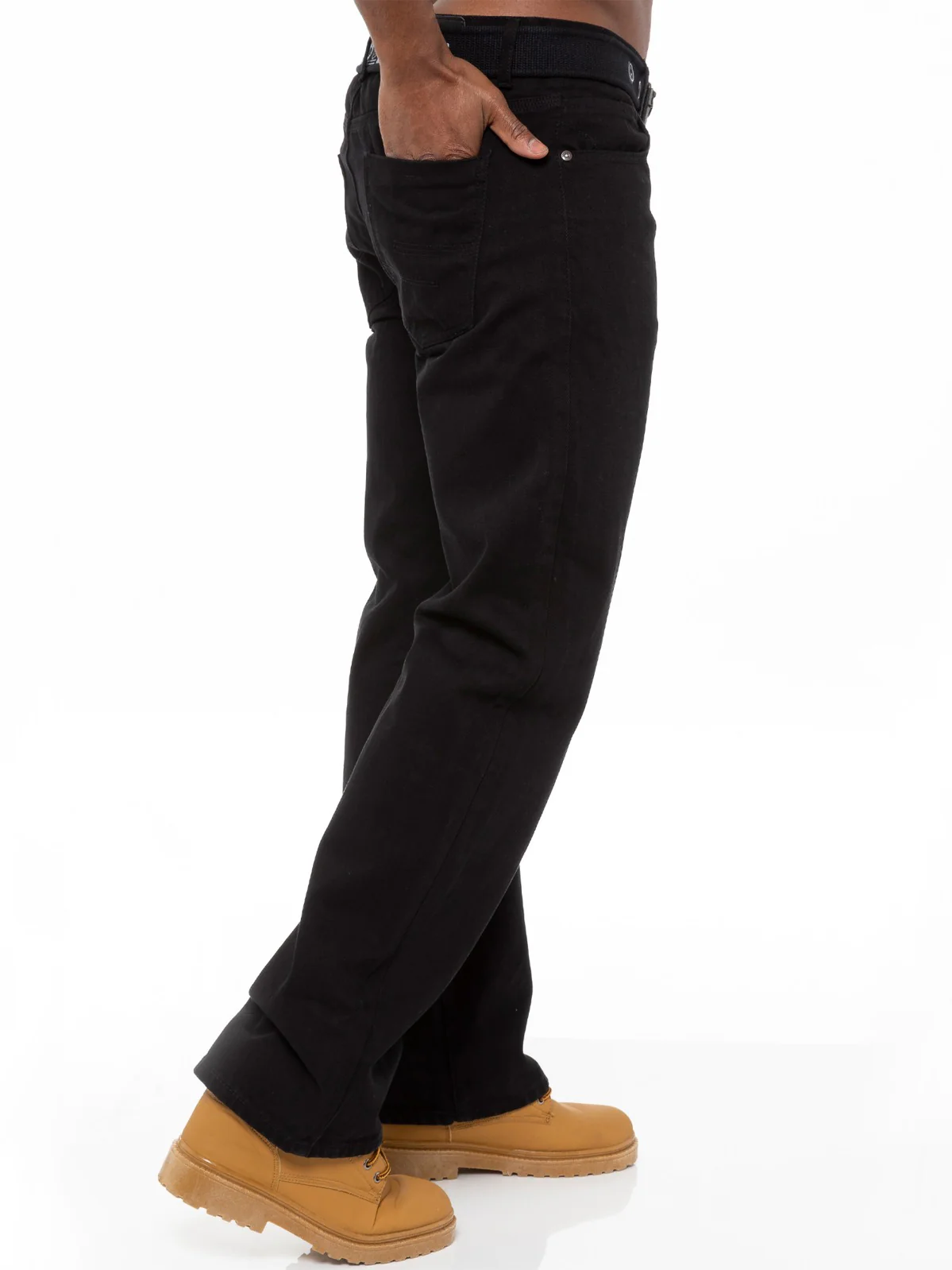 Mens Black Jeans with Belt | Enzo Designer Menswear - Image 5