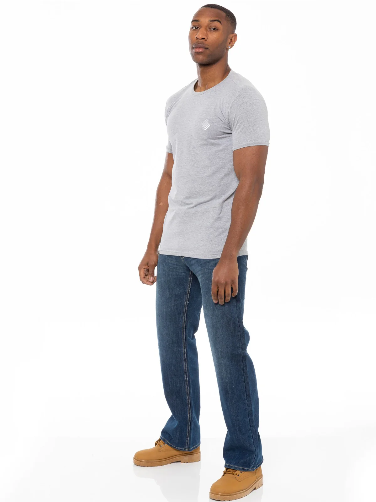 Mens Mid Wash Jeans with Belt EZ14 - EZ15 | Enzo Designer Menswear - Image 176