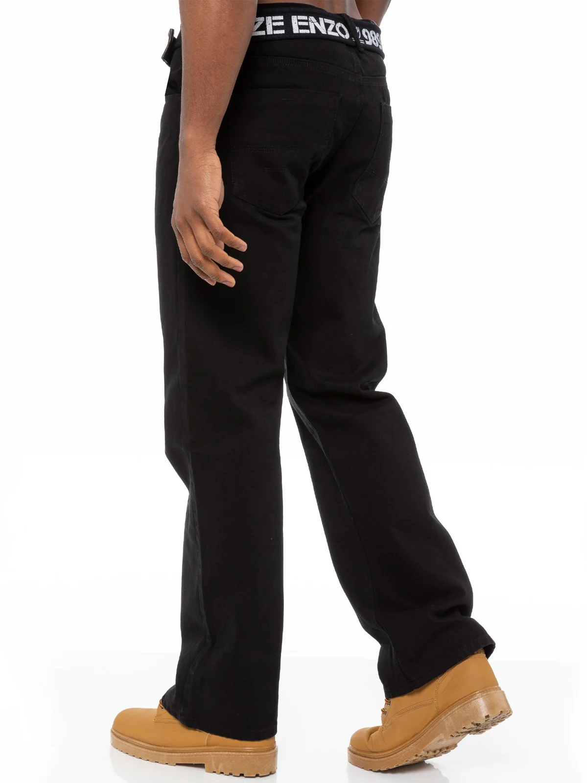 Mens Mid Wash Jeans with Belt EZ14 - EZ15 | Enzo Designer Menswear - Image 202