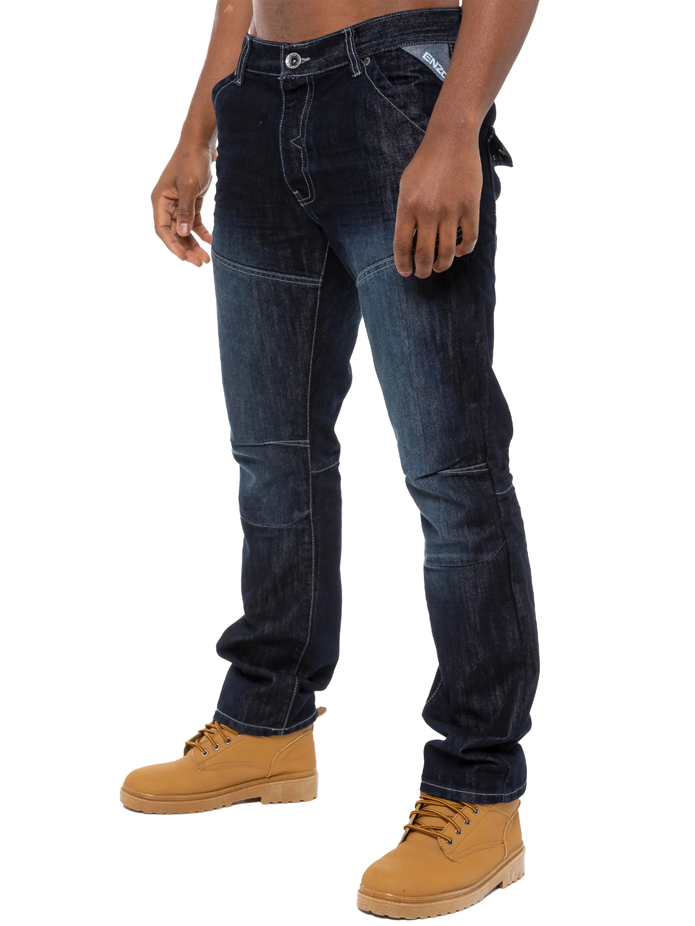 Enzo | Mens Straight Fit Denim Jeans Designer Menswear - Image 18