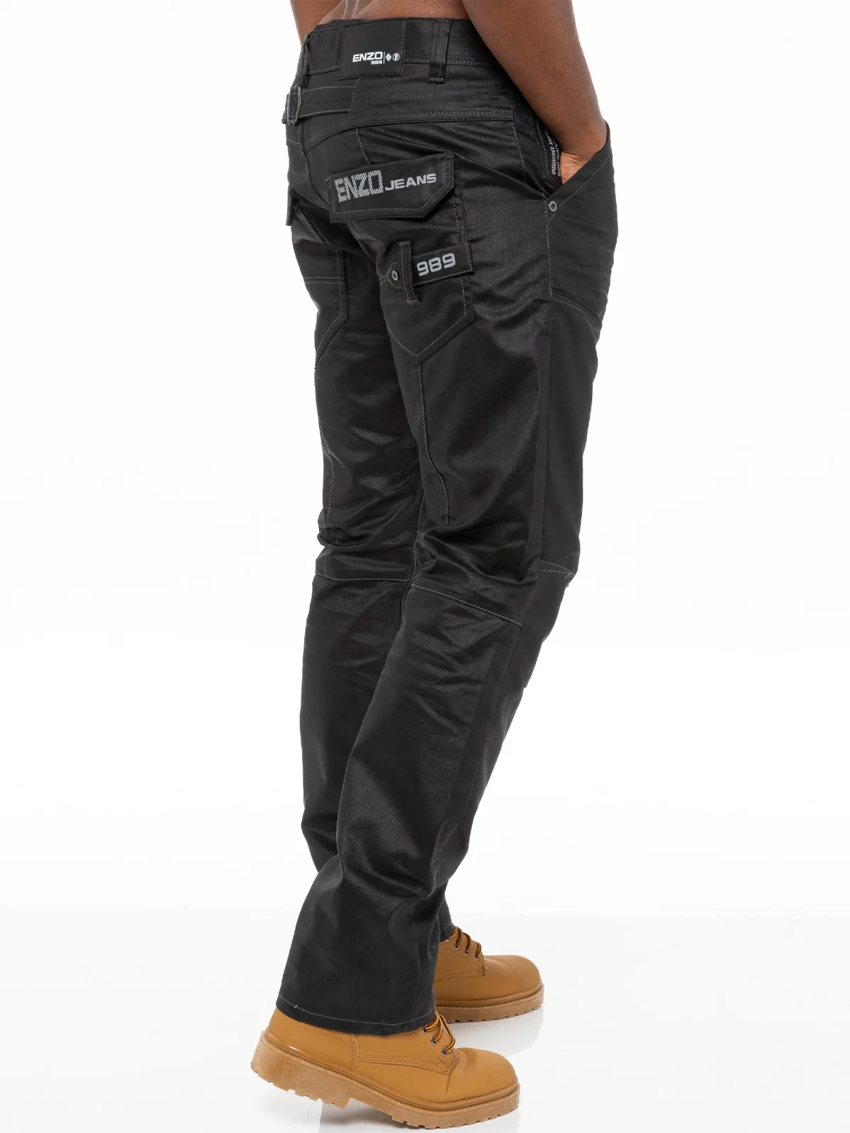 Enzo | Mens Straight Fit Denim Jeans Designer Menswear - Image 3
