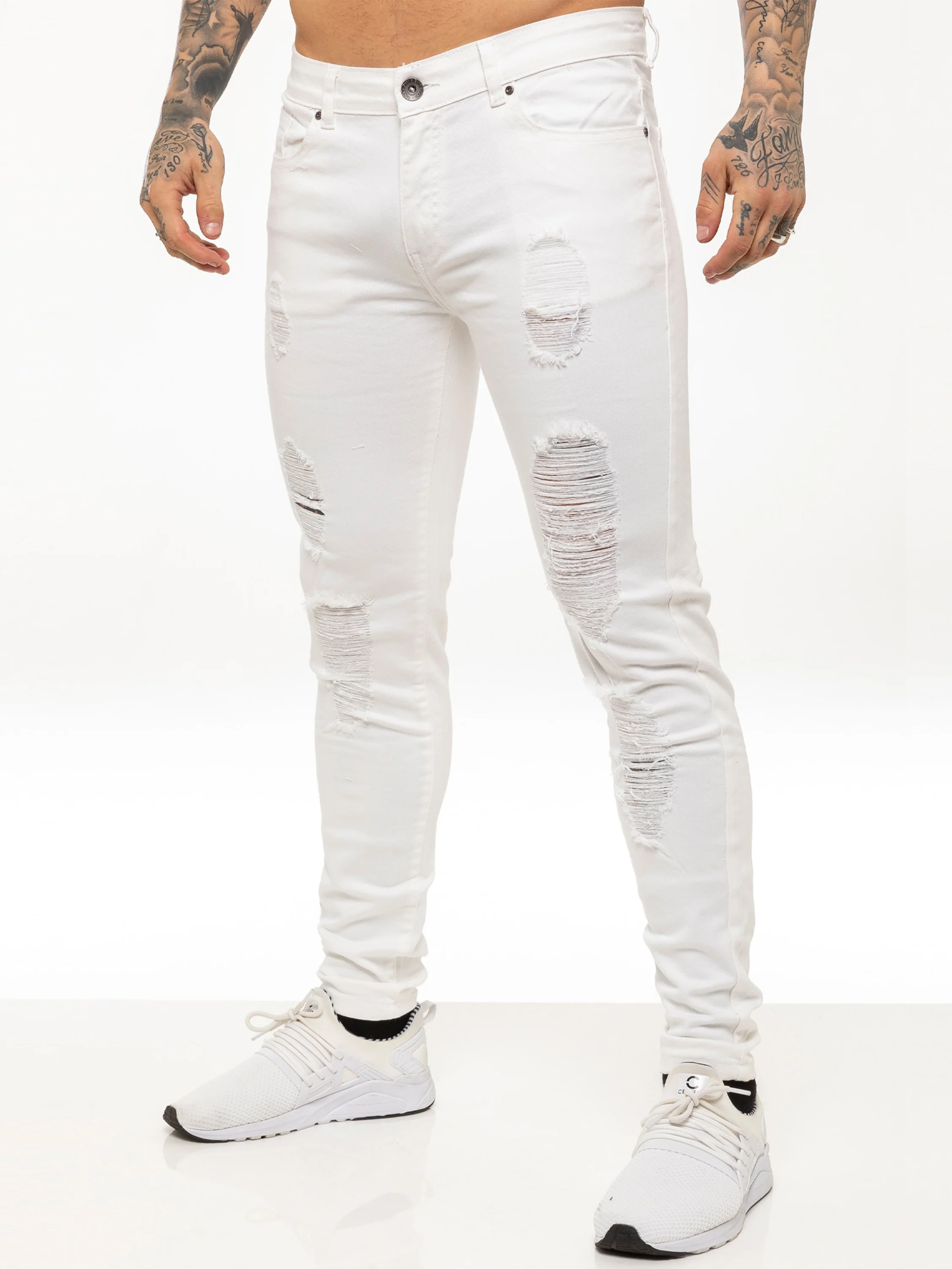 Mens Denim Ripped Denim Jeans| Enzo Designer Menswear - Image 6