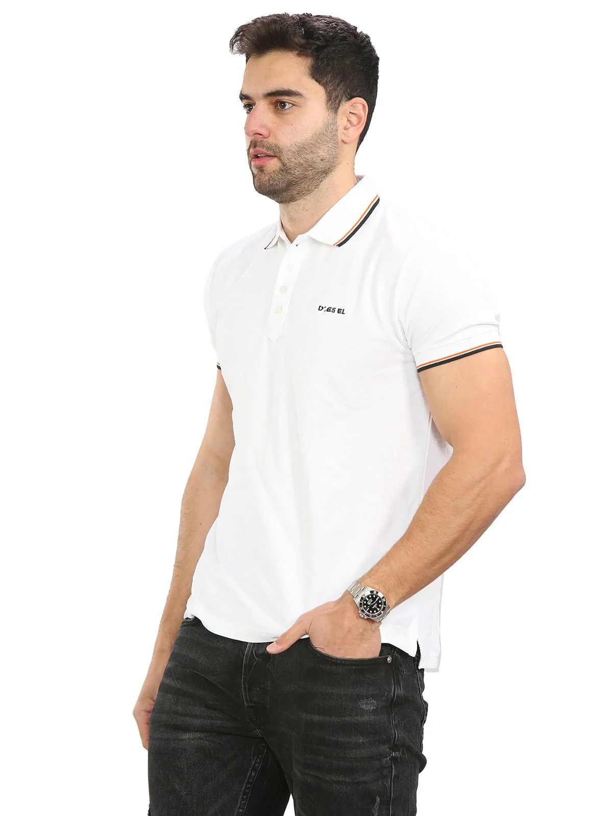 Diesel Mens Short Sleeve Polos | T-Randy Broken - Image 5