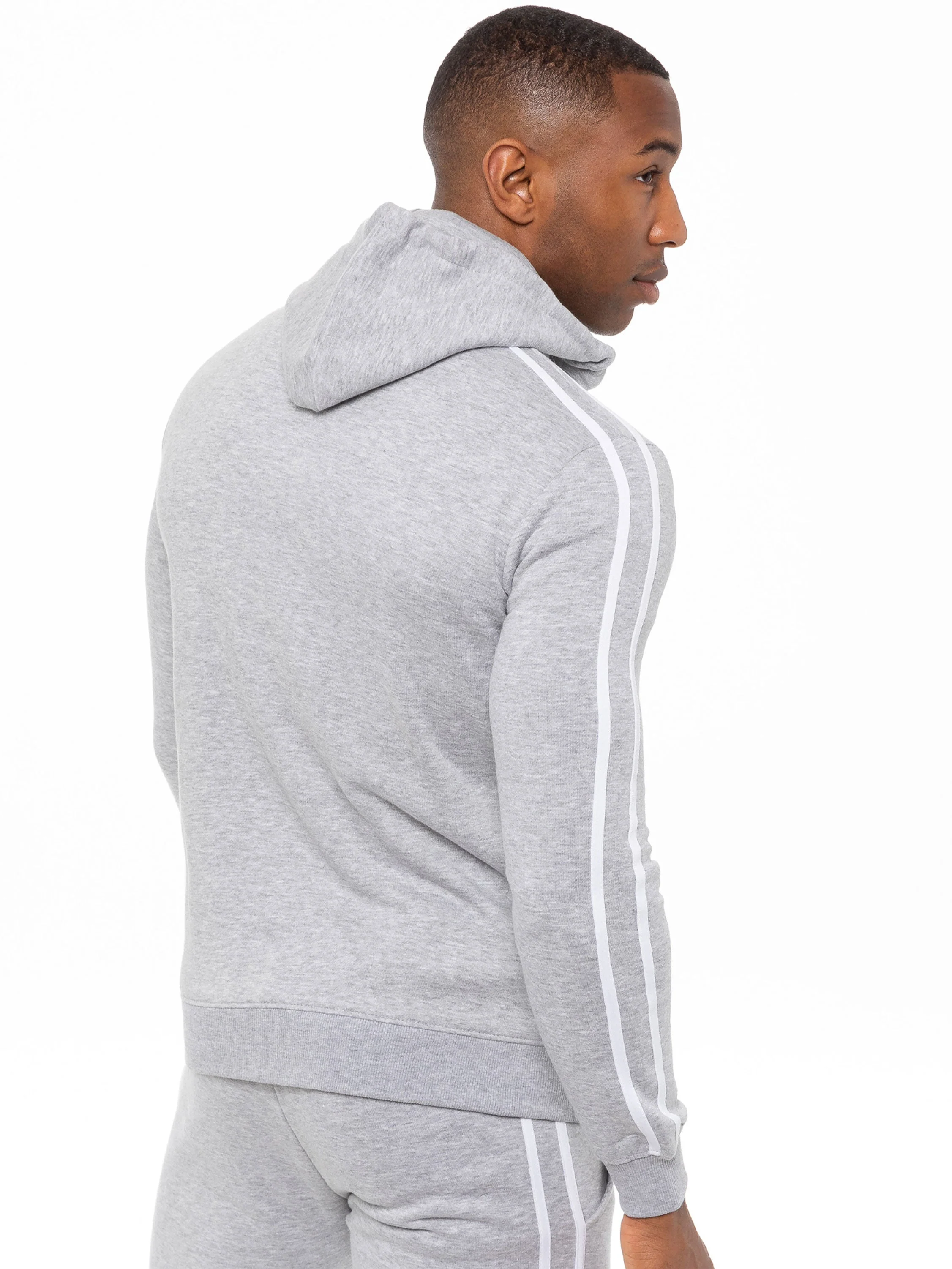 Enzo | Mens Full Zip Up Hoodie Tape Tracksuit Set - Image 10