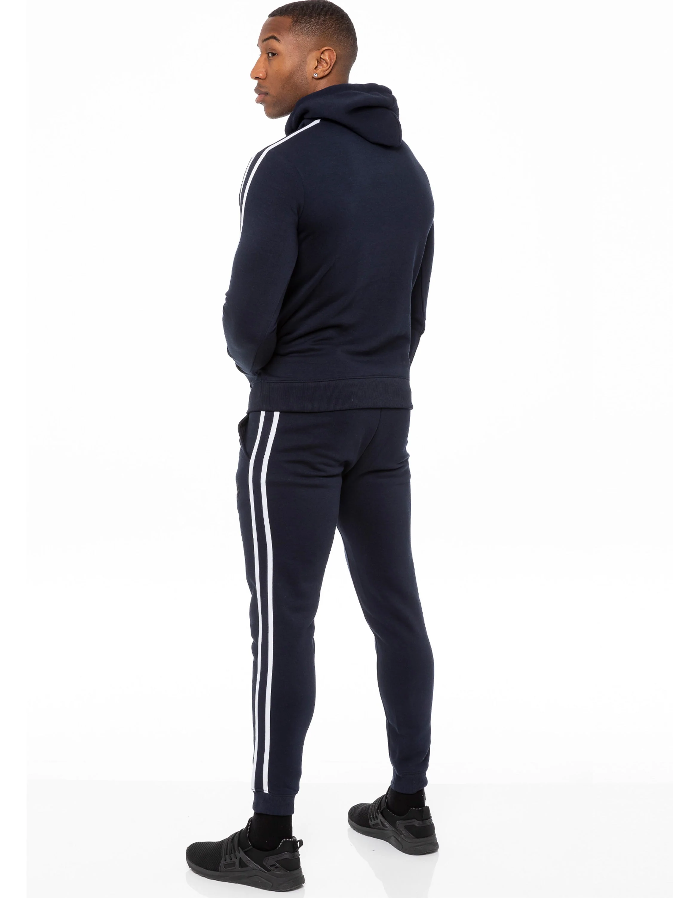 Enzo | Mens Pullover Tape Hoodie Tracksuit Set - Image 2