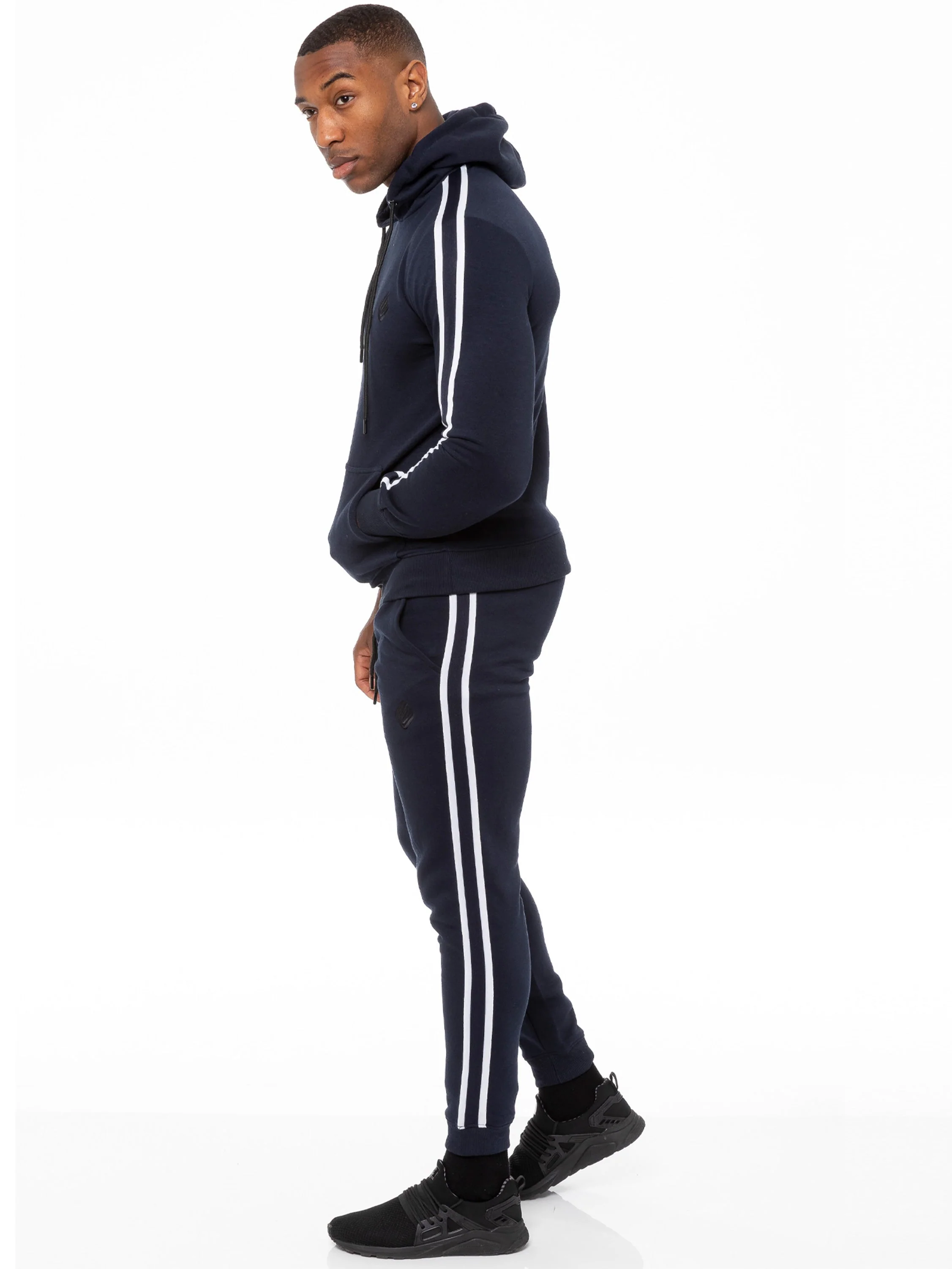 Enzo | Mens Pullover Tape Hoodie Tracksuit Set - Image 3