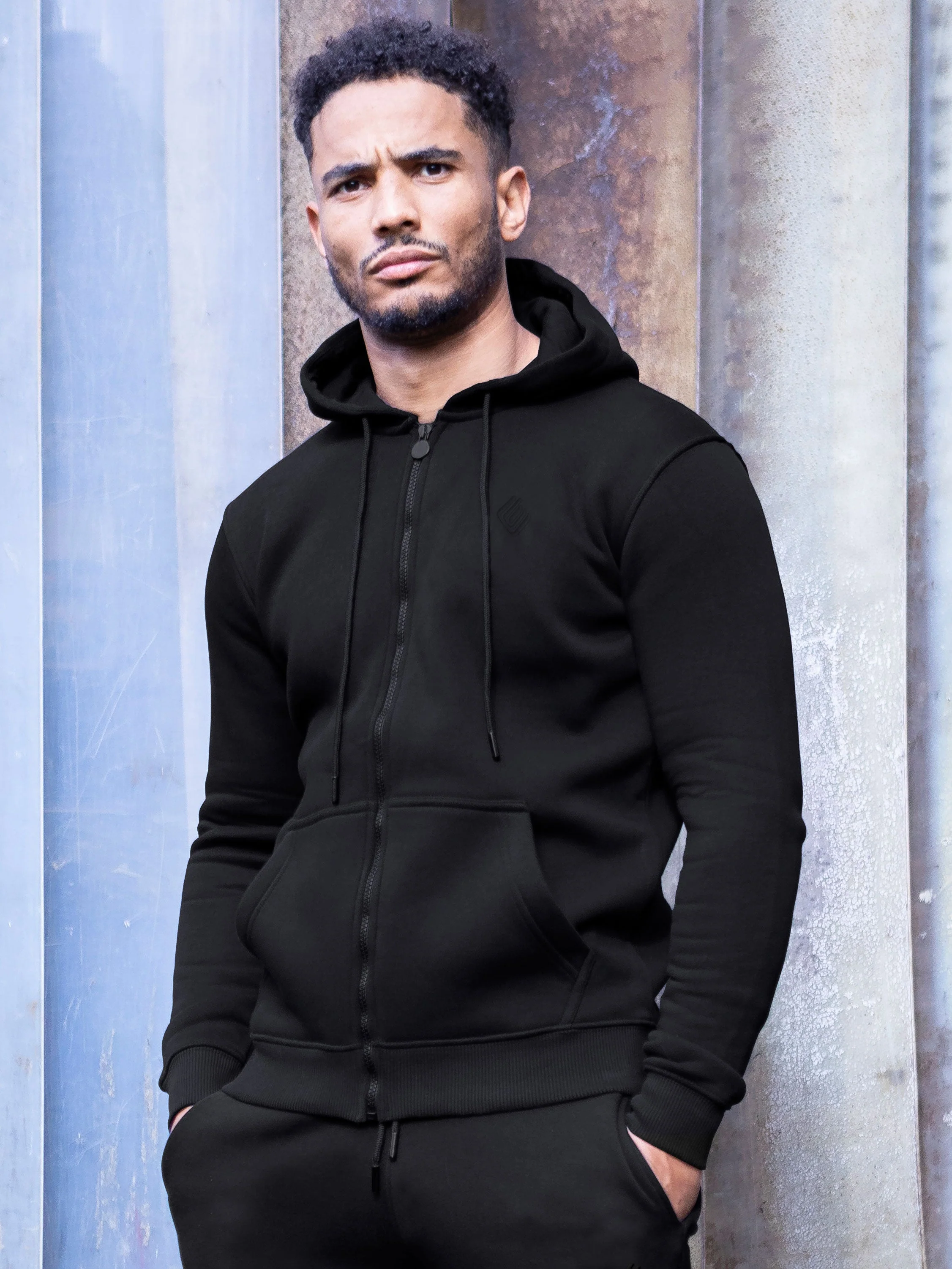 Enzo Mens Slim Fit Zip Up Tracksuit Jog Set - Image 2