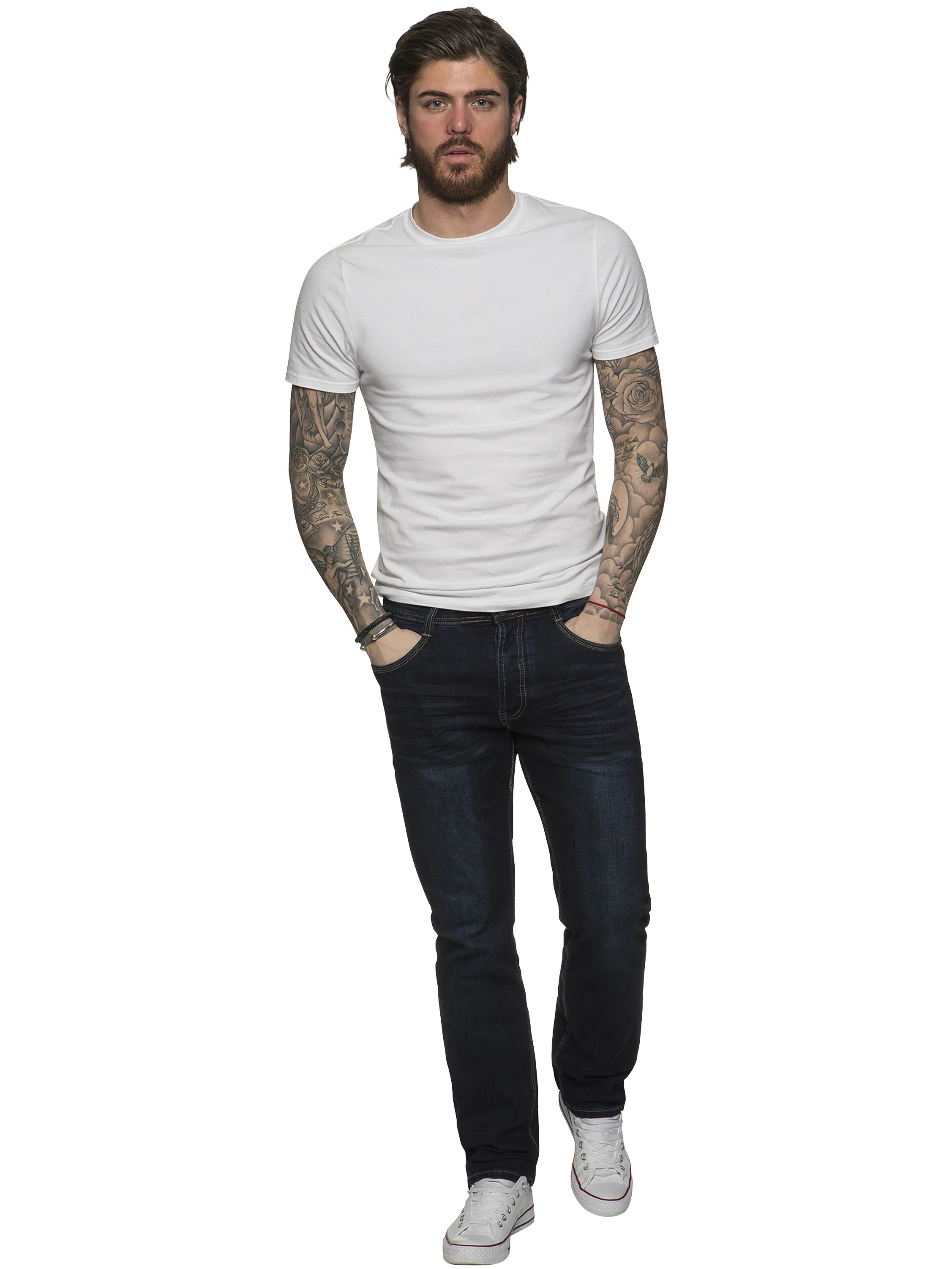 ETO | Mens Designer Tapered Fit Stretch Denim Jeans - Image 4