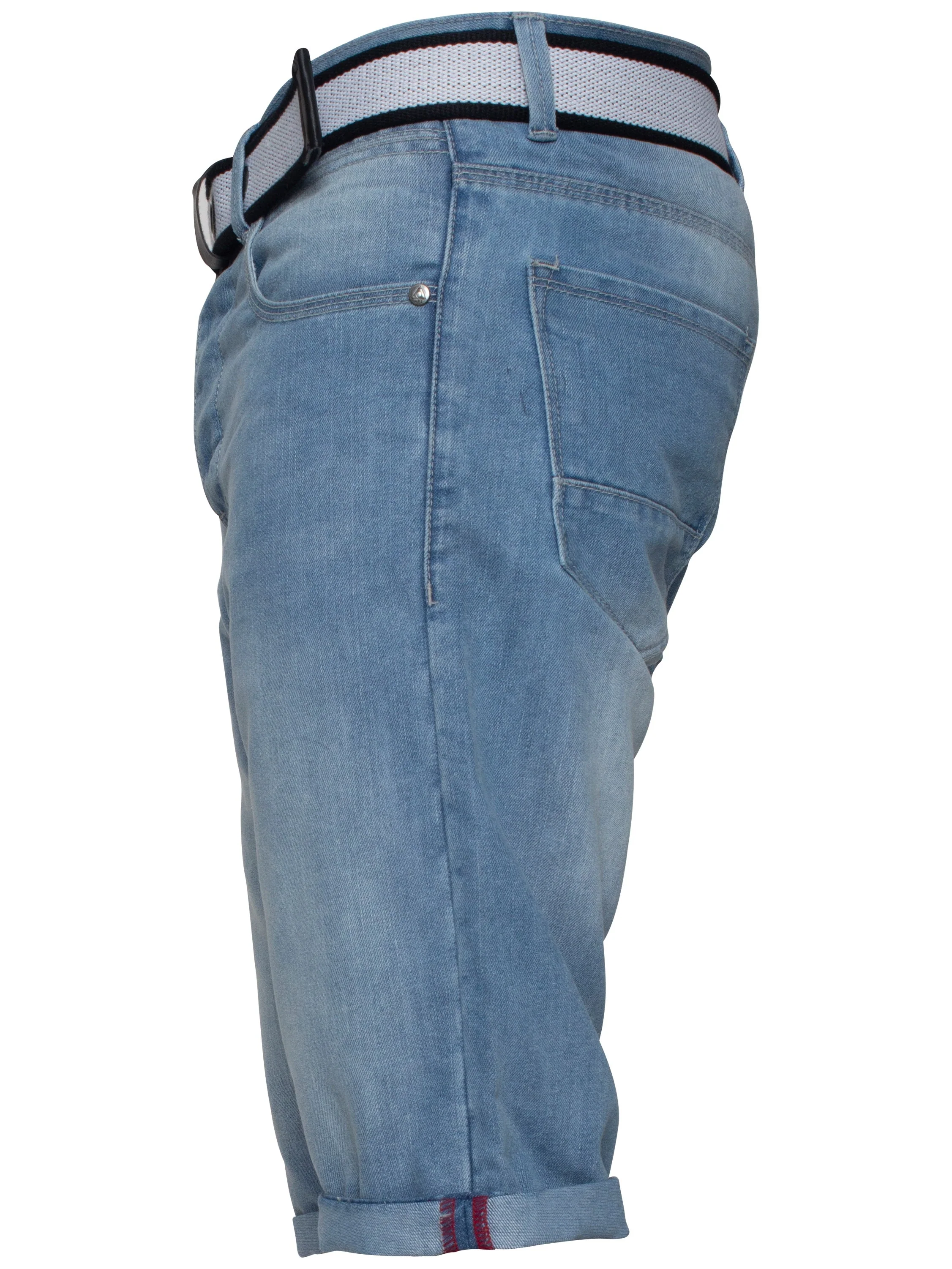 Mens APT Dark Blue Slim Fit Denim Shorts | APT Designer Menswear - Image 6