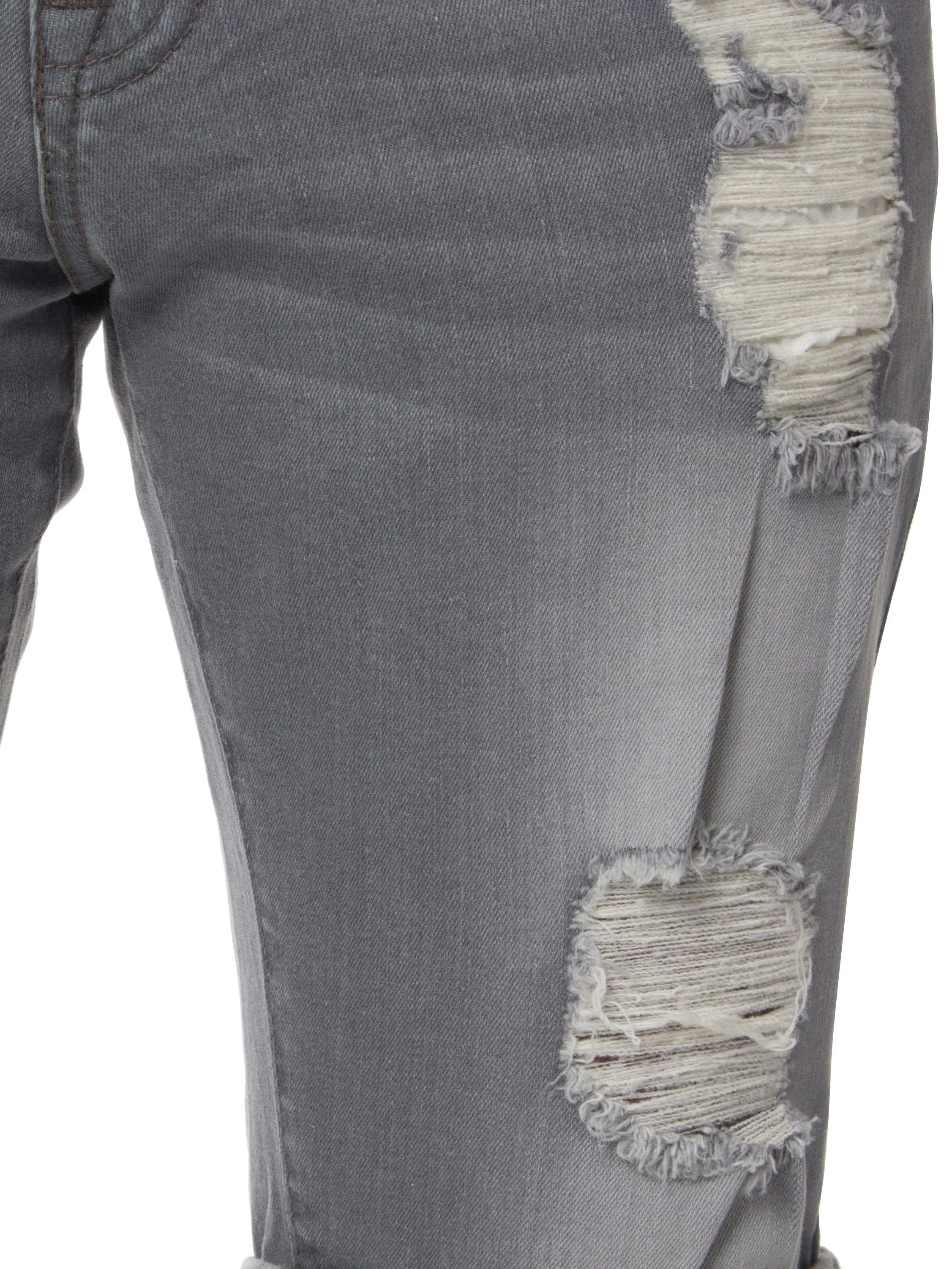 Mens Denim Skinny Fit Distressed Shorts | Enzo Designer Menswear - Image 10