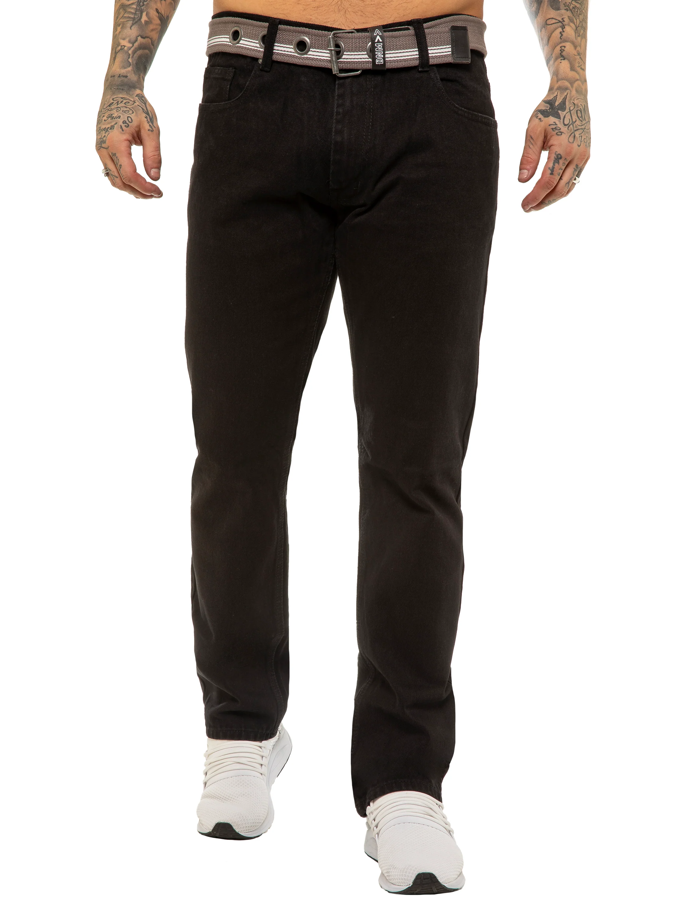 Enzo | Mens Designer Regular Straight Fit Denim Jeans Designer Menswear - Image 11