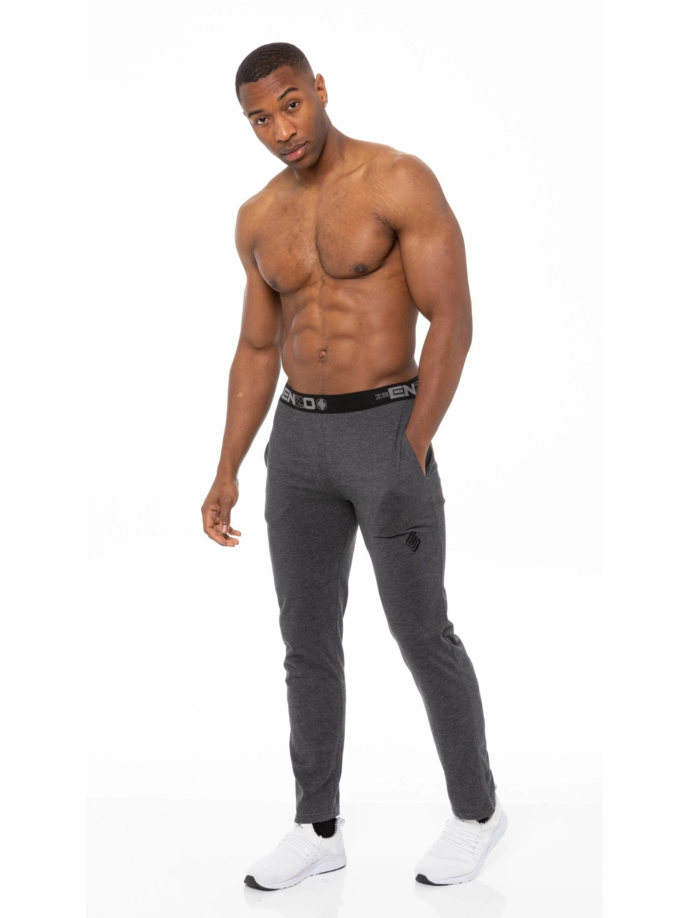Mens Jacquard Waistline Lounge Pant Joggers | Enzo Designer Menswear - Image 8