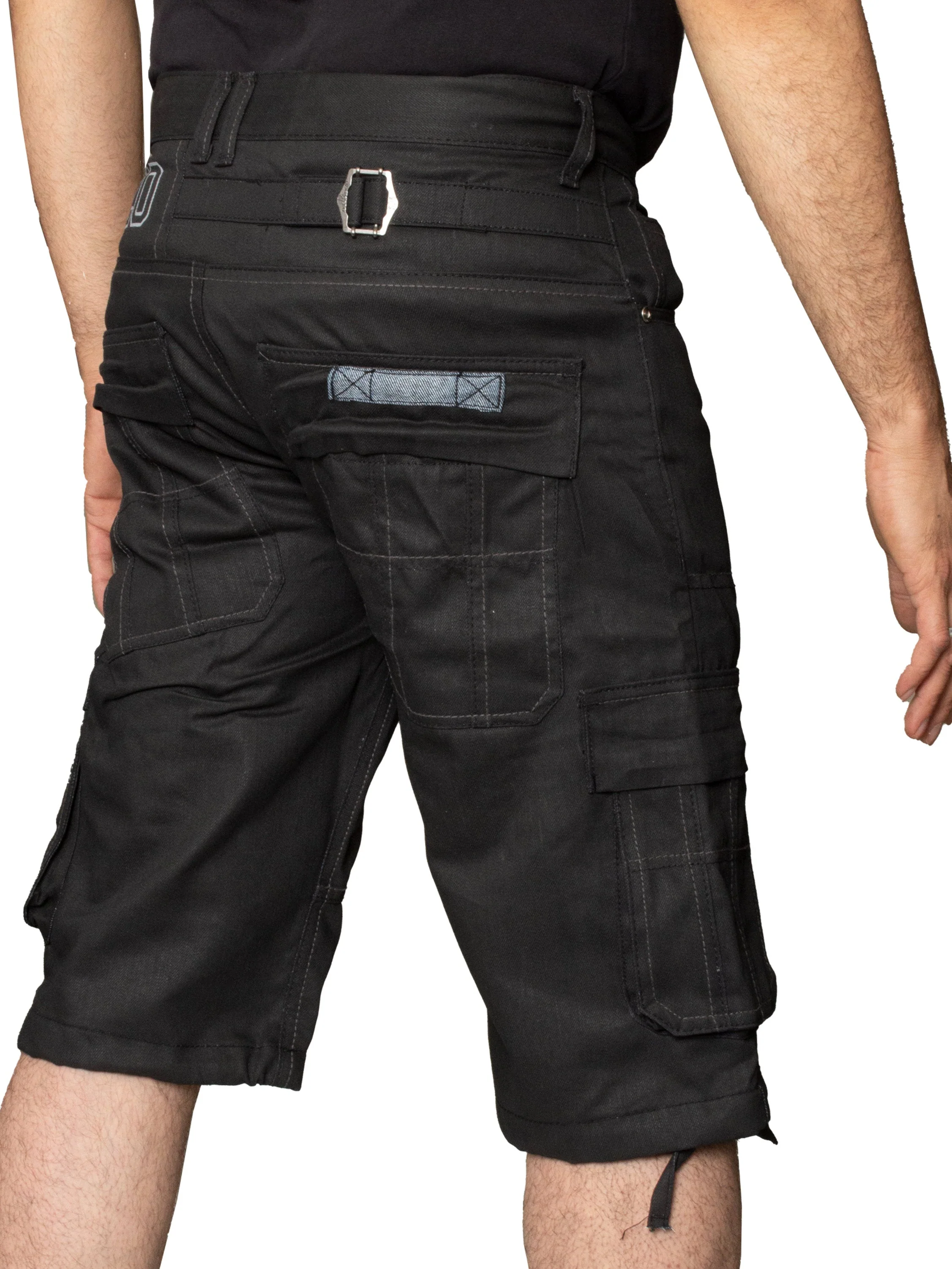 Mens Raw Combat Cargo Denim Shorts | Enzo Designer Menswear - Image 10