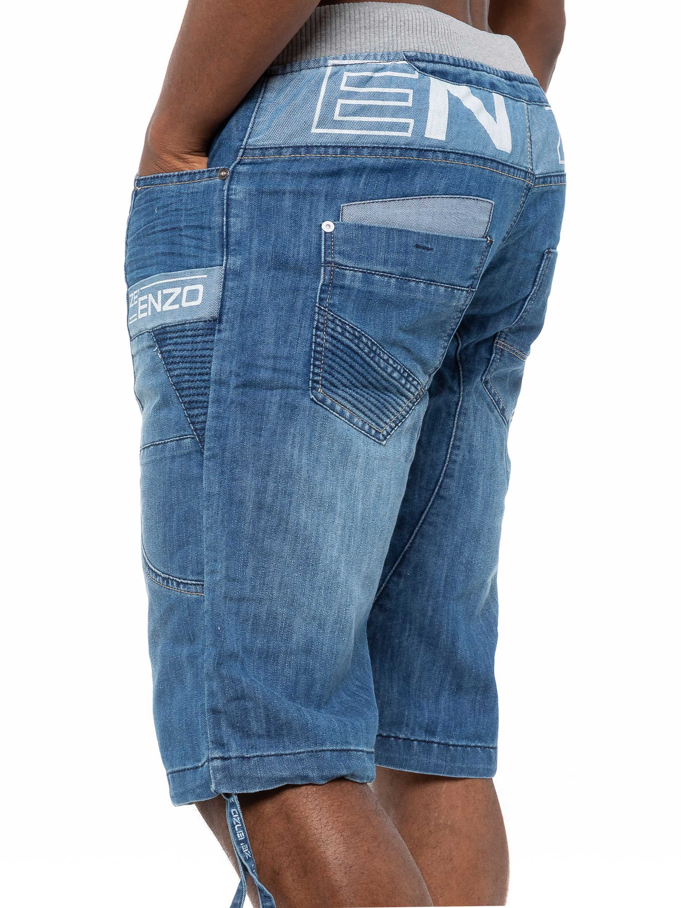 Denim Combat Shorts | Enzo Designer Menswear - Image 7