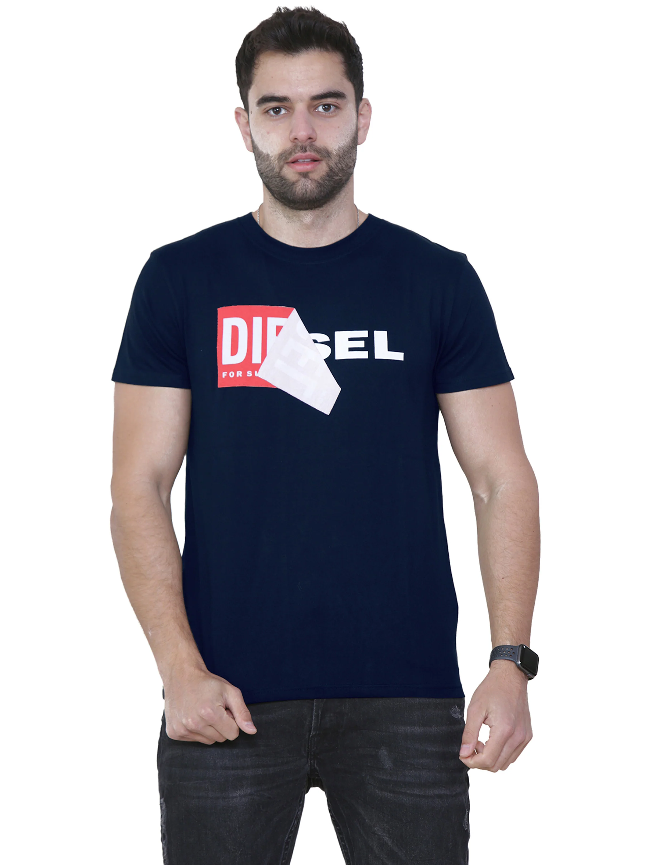 Diesel Mens Double Logo Short Sleeve T Shirt | T-Diego QA - Image 8
