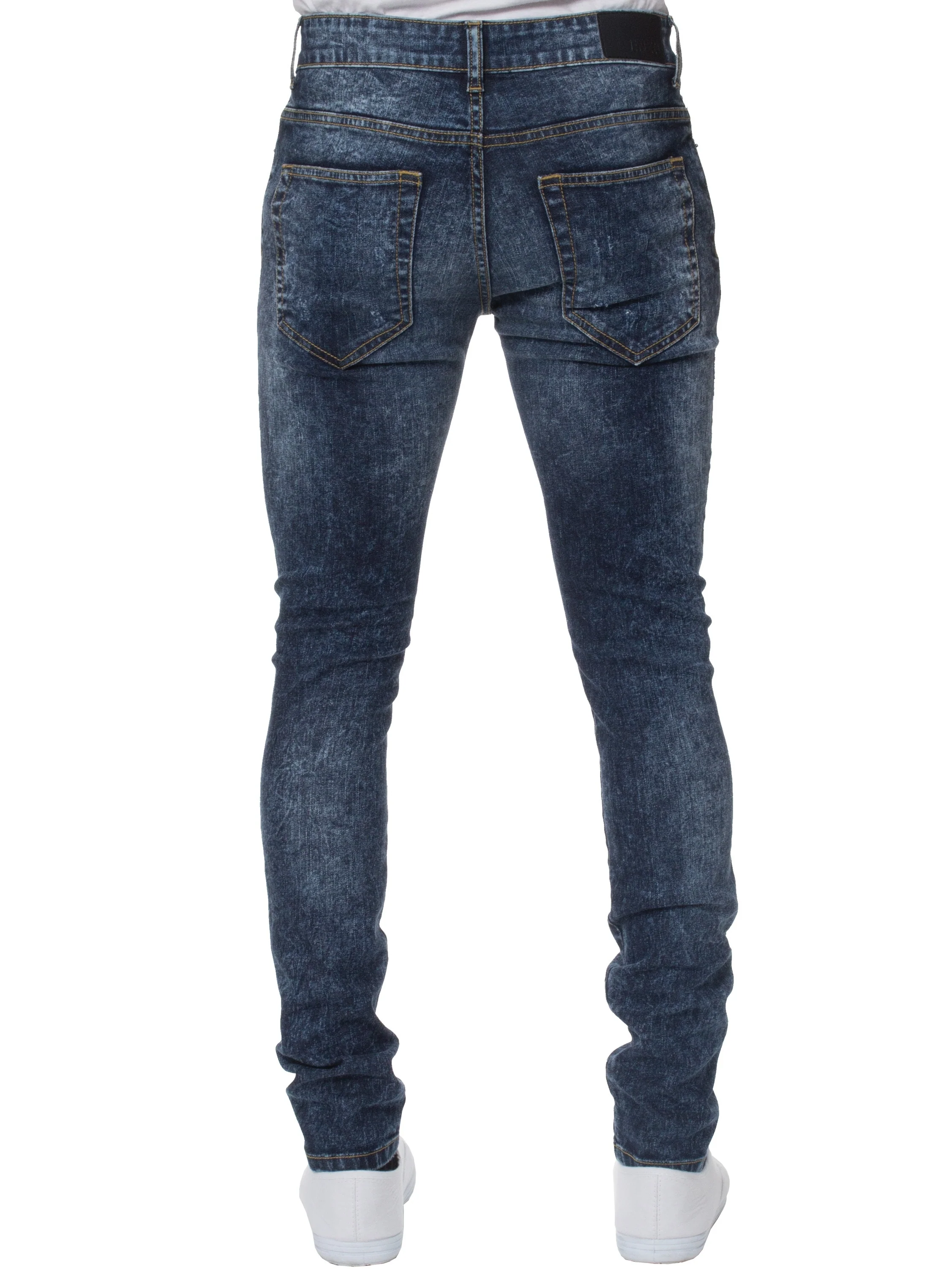 Super Skinny Stretch Rip & Repair Slim Jeans | Enzo Designer Menswear - Image 8