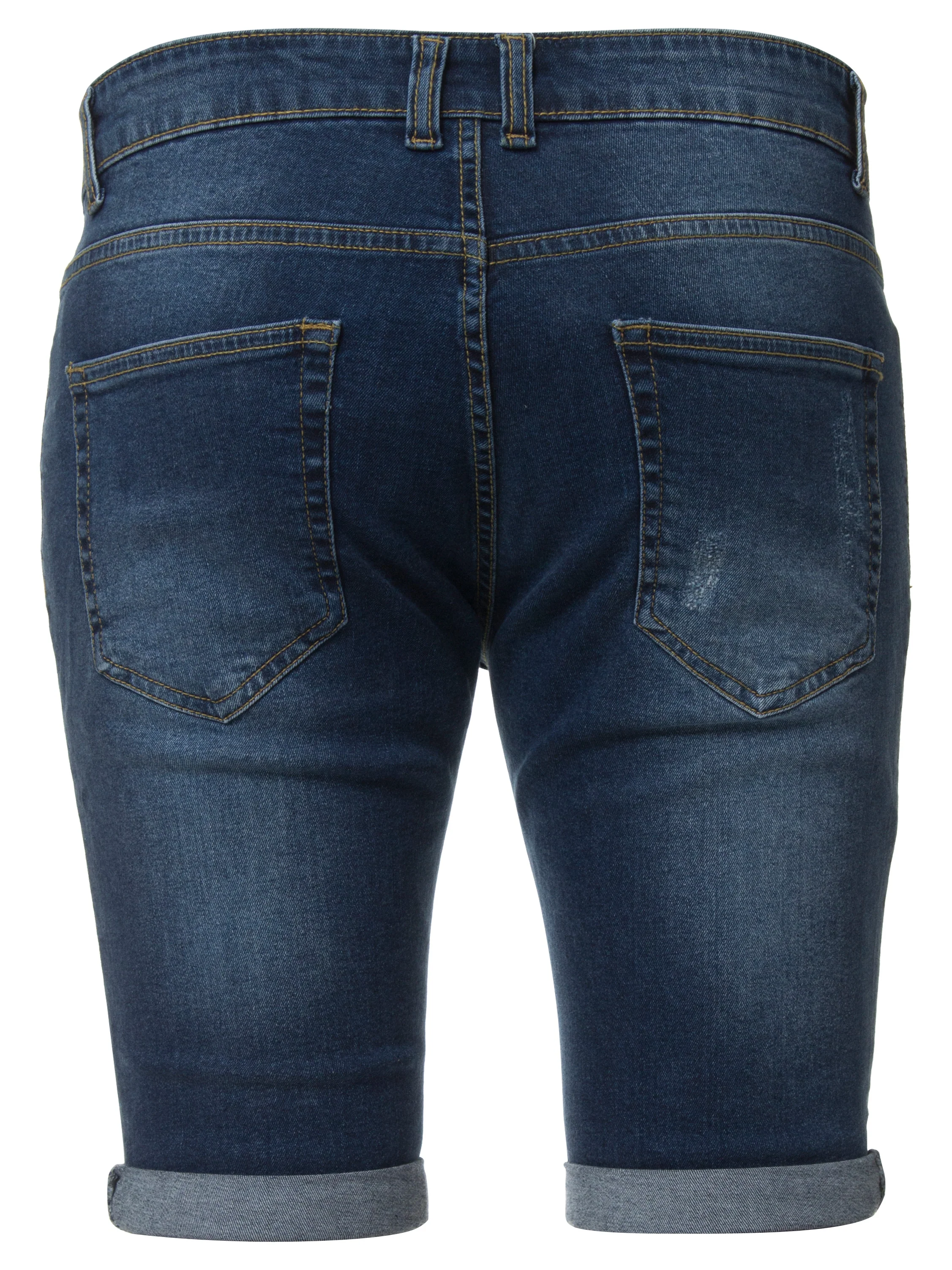 Mens Denim Skinny Fit Distressed Shorts | Enzo Designer Menswear - Image 10