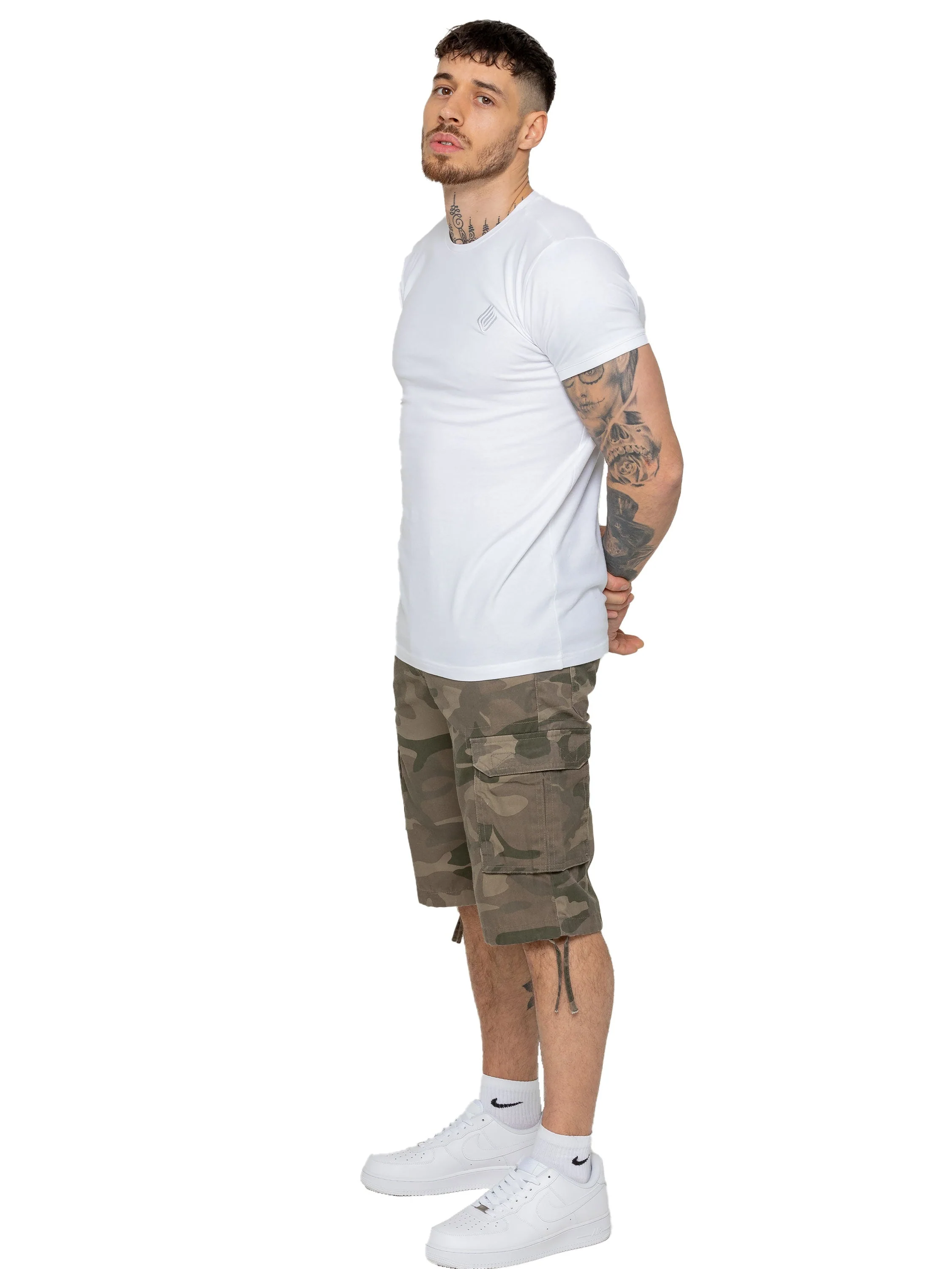 Enzo | Mens Cargo Combat Camo Shorts - Image 7