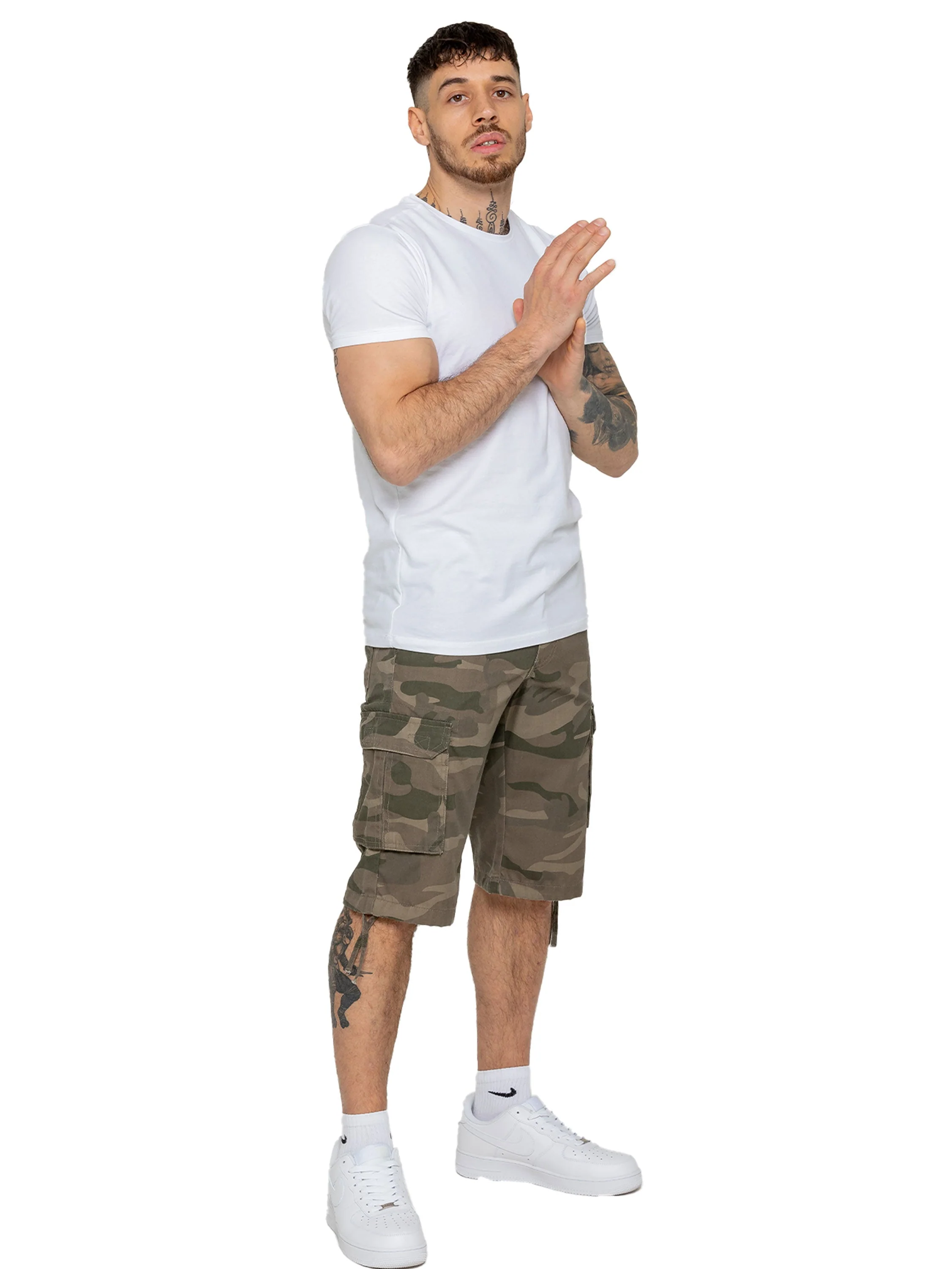 Enzo | Mens Cargo Combat Camo Shorts - Image 9