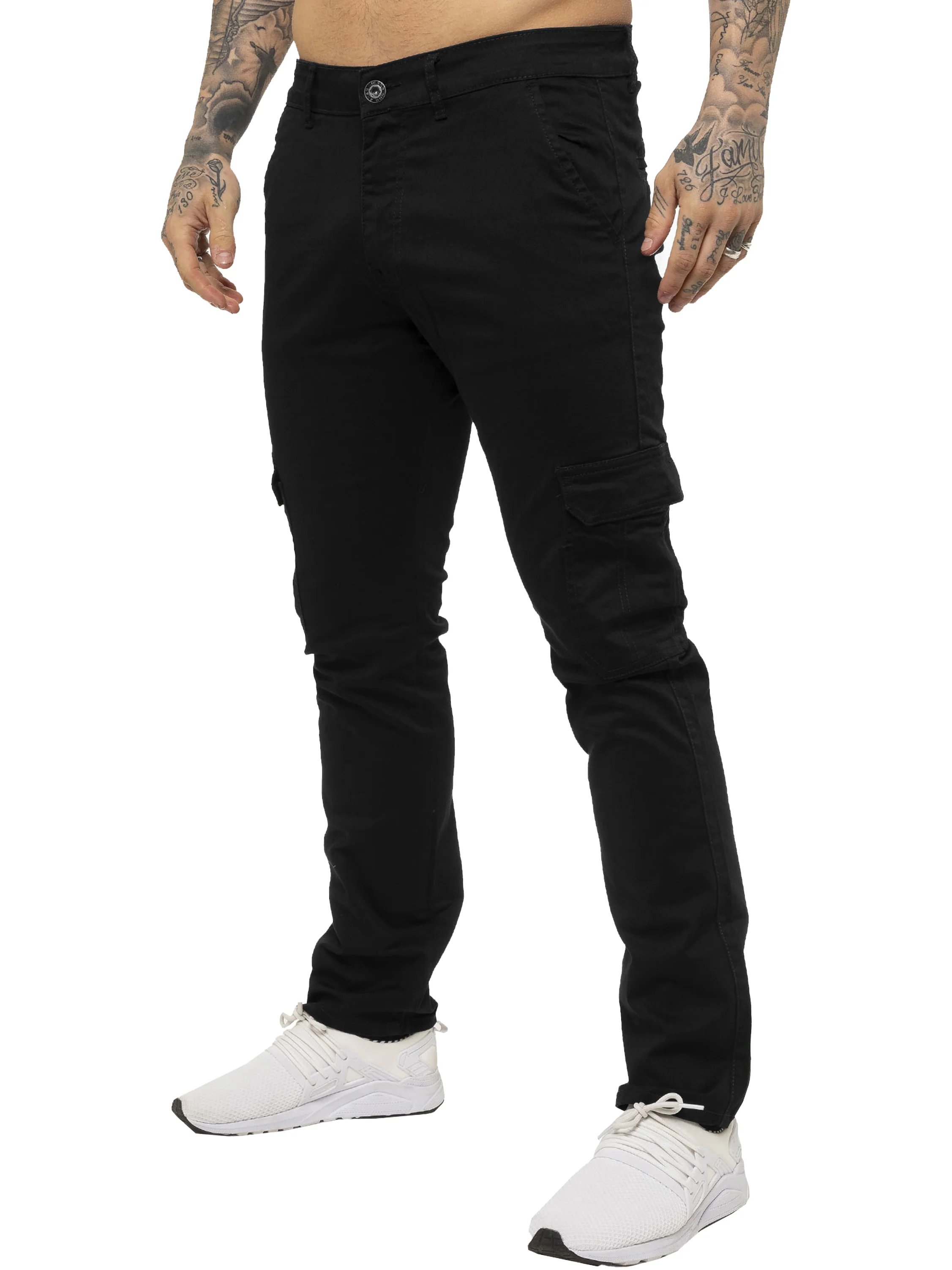 Mens Cargo Combat Slim Fit Trousers | Enzo Designer Menswear - Image 8