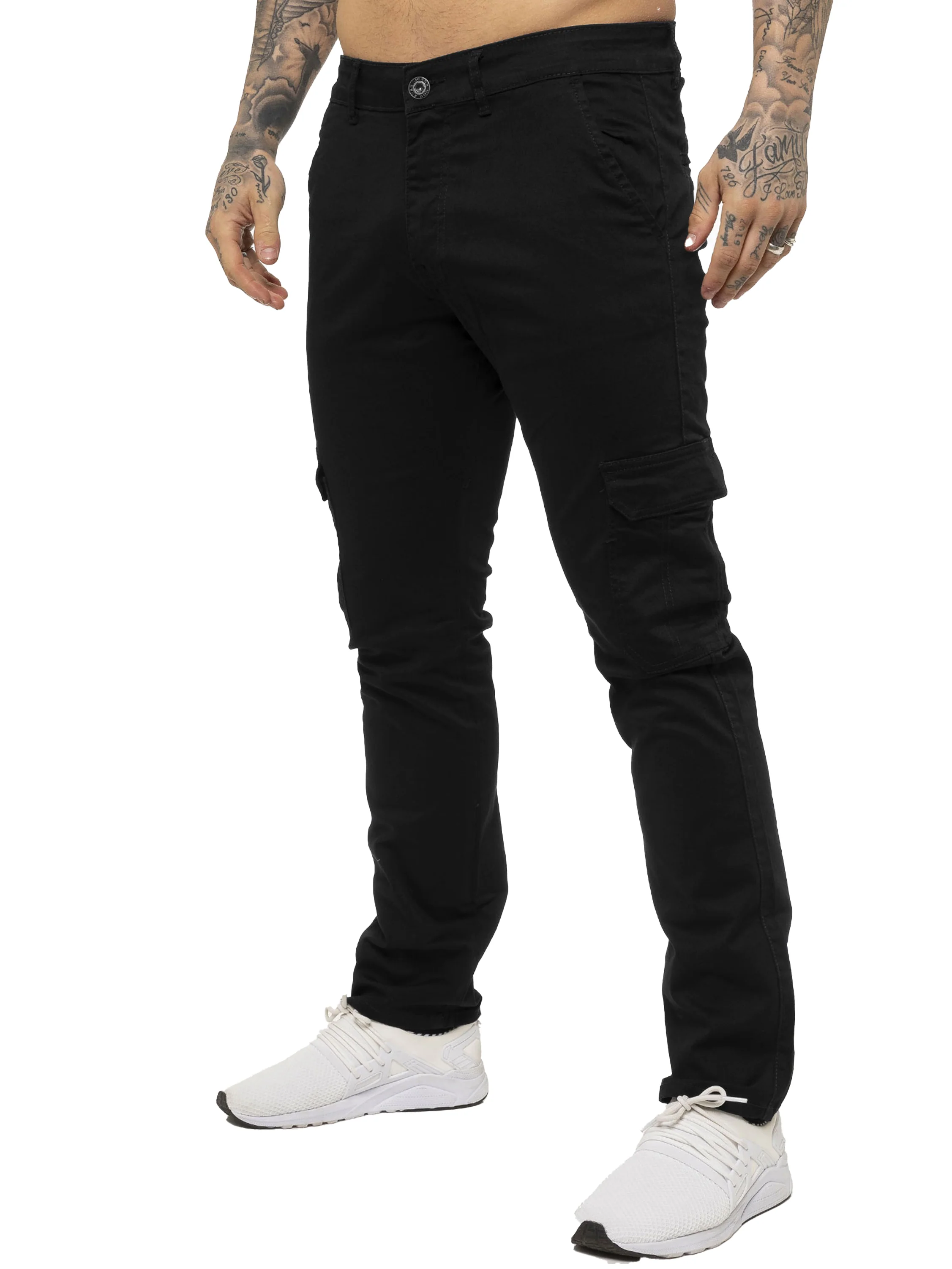 Mens Cargo Combat Slim Fit Trousers | Enzo Designer Menswear - Image 9