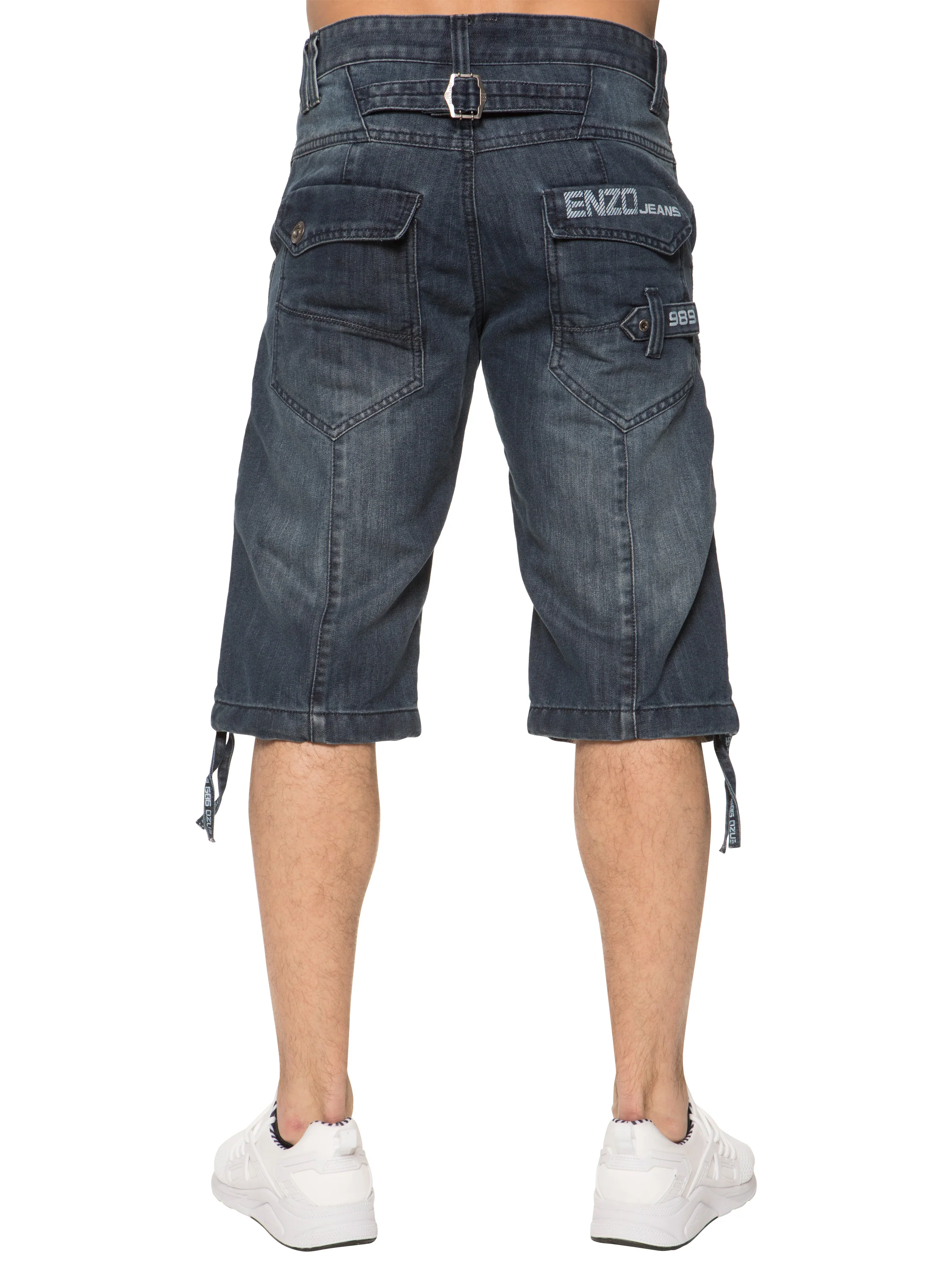 Enzo | Mens Cargo Denim Shorts - Image 7
