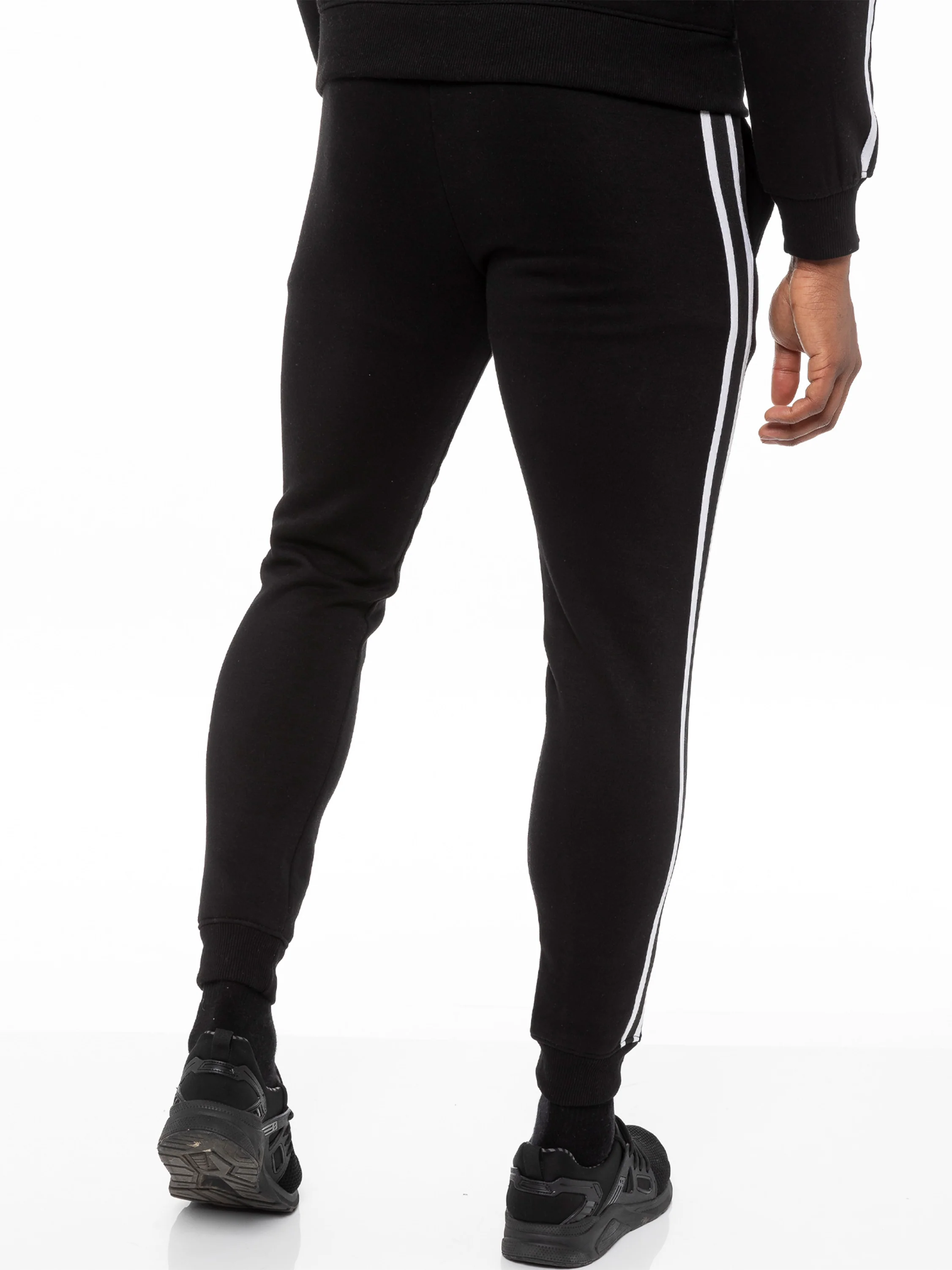 Enzo | Mens Full Zip Up Hoodie Tape Tracksuit Set - Image 6