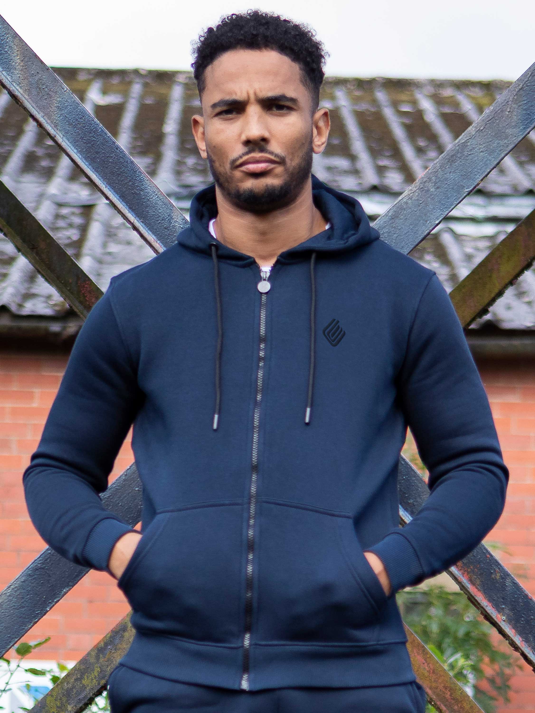 Mens Zip Up Hooded Fleece Tracksuit Top | Enzo Designer Menswear - Image 4