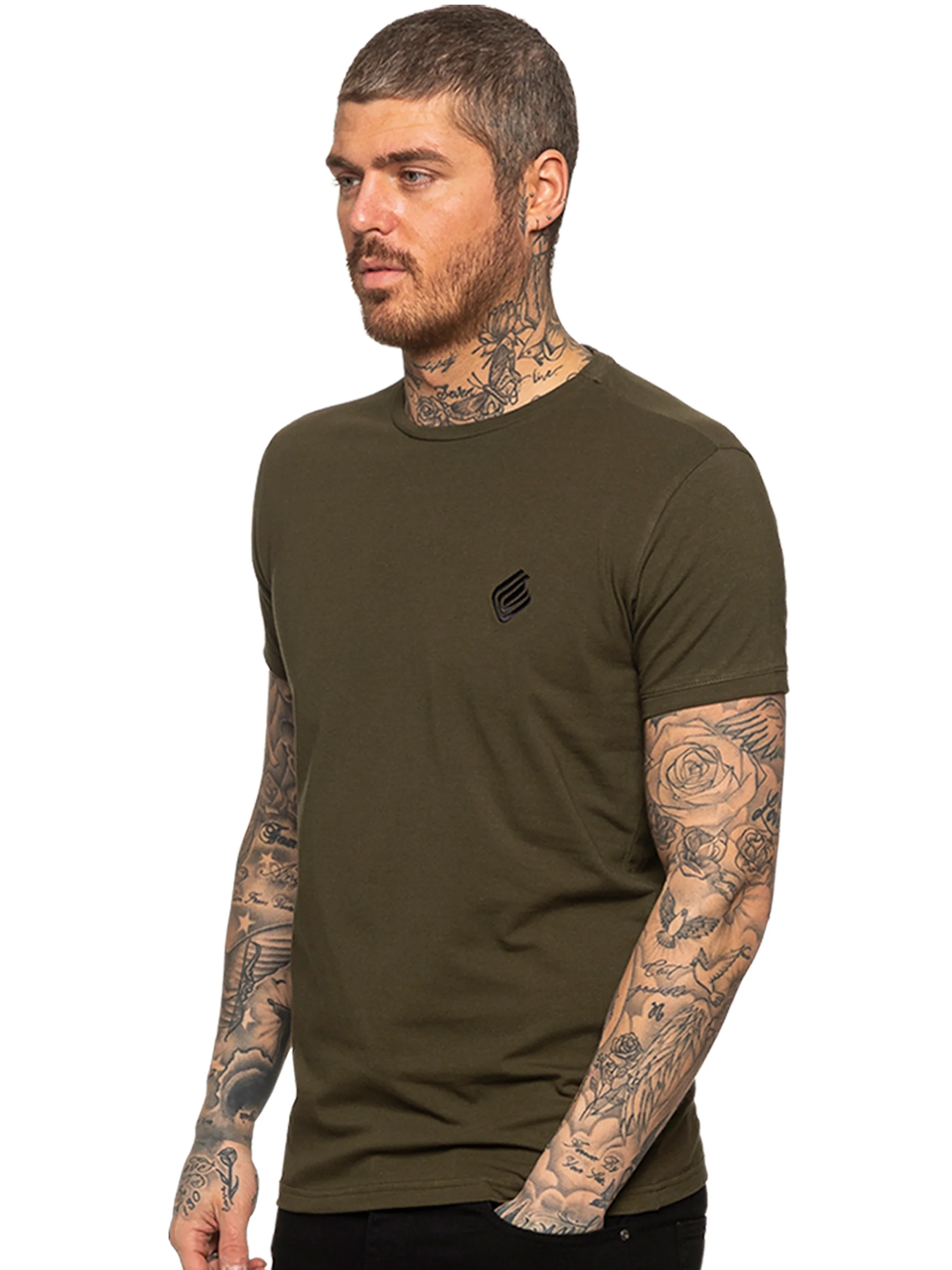 Enzo Mens Slim Fit Stretch Muscle T-Shirt - Image 5