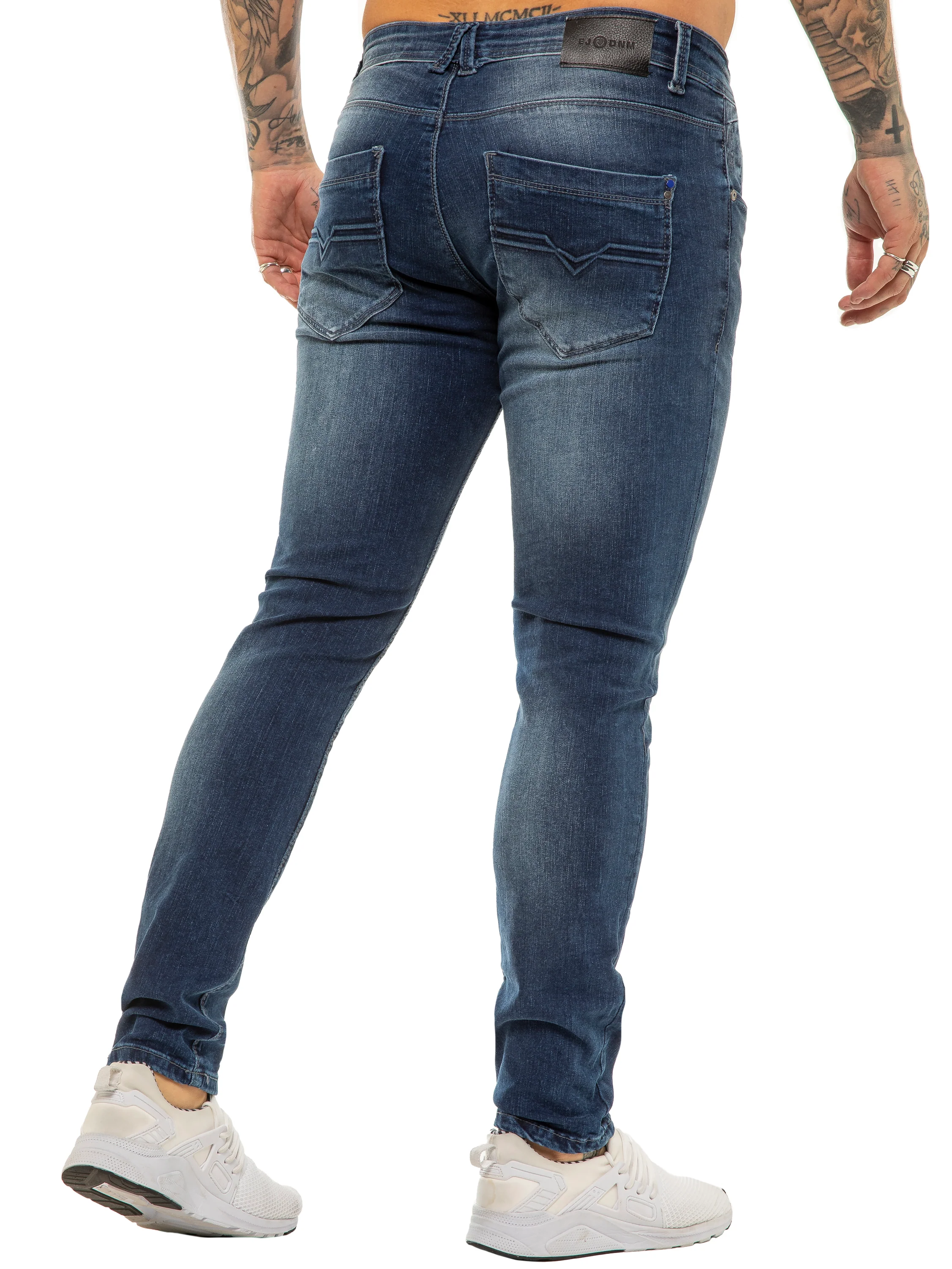 ETO | Mens Designer Basic Hyperstretch Blue Jeans - Image 13