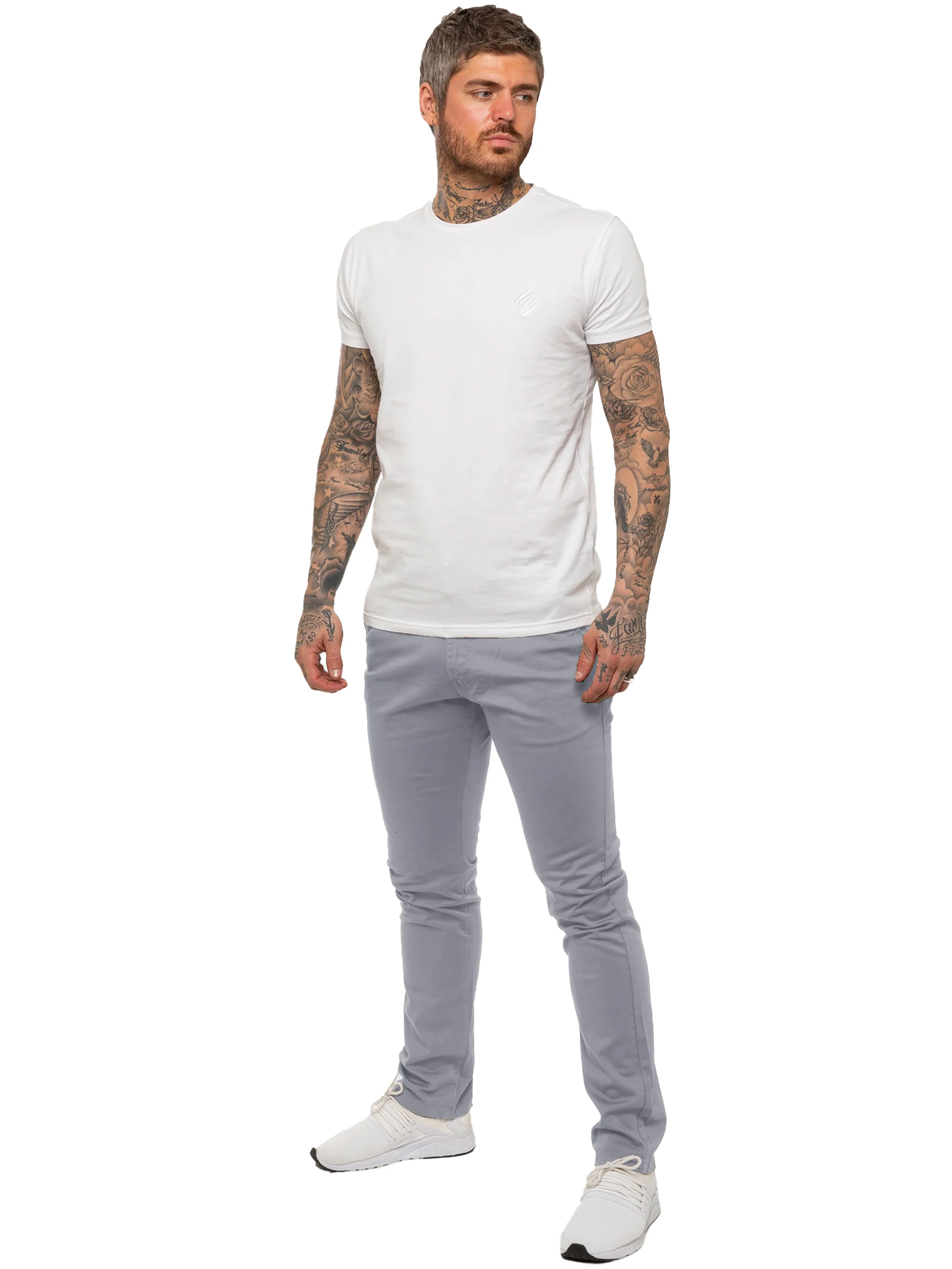 Enzo | Mens Slim Fit Stretch Chino Trousers - Image 12