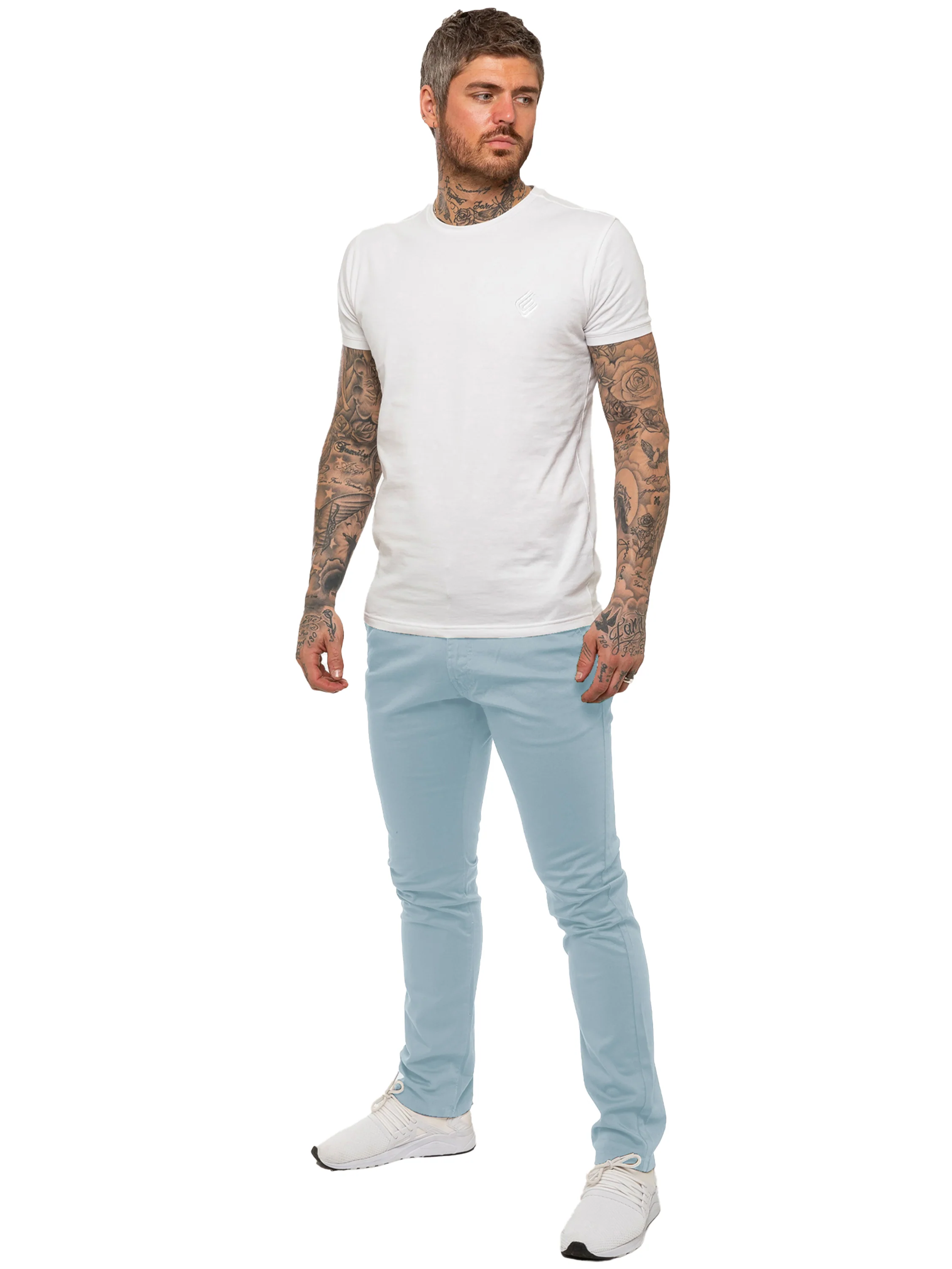 Enzo | Mens Slim Fit Stretch Chino Trousers - Image 6