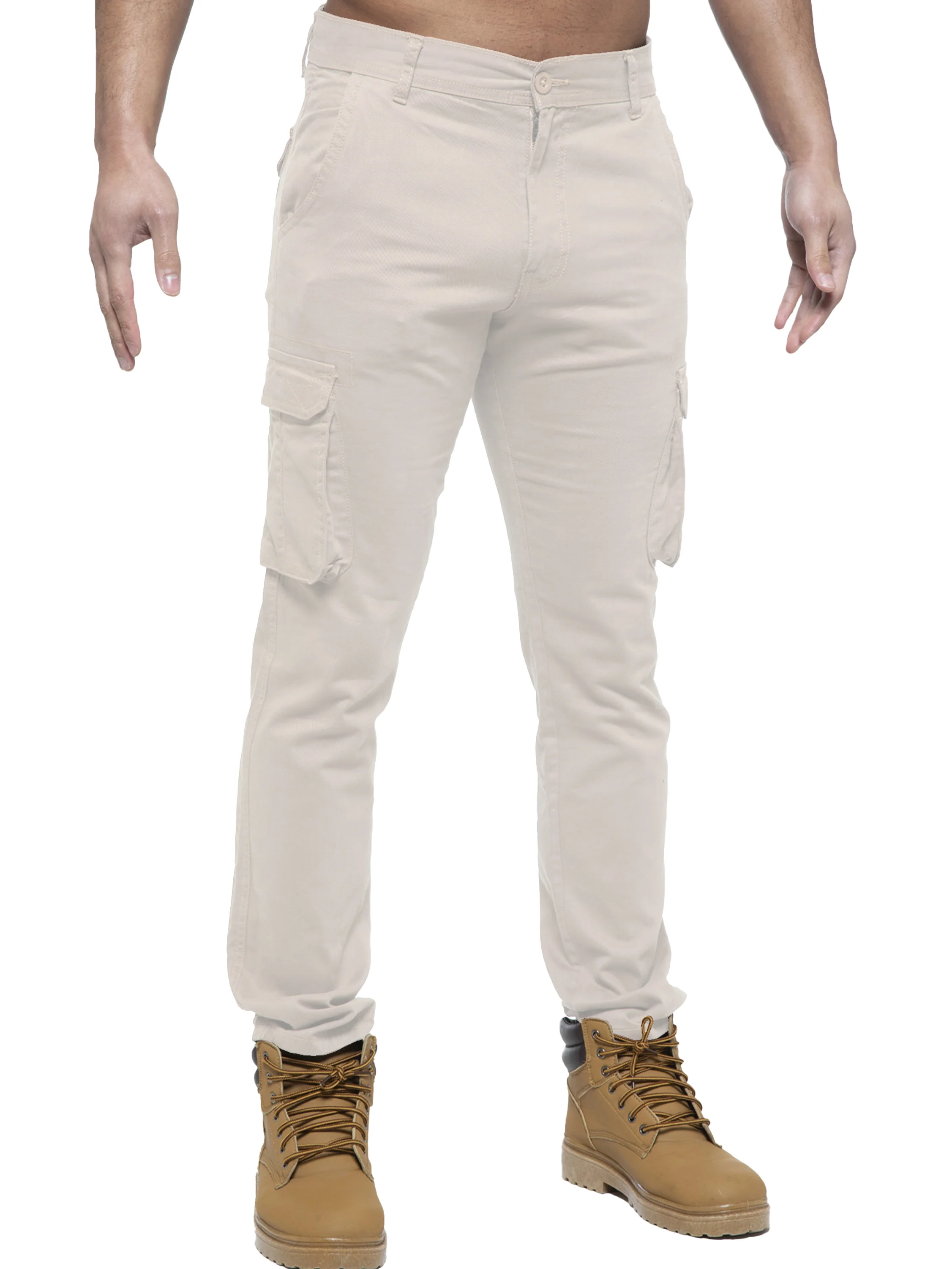 Enzo | Mens Cargo Straight Fit Jeans - Image 3