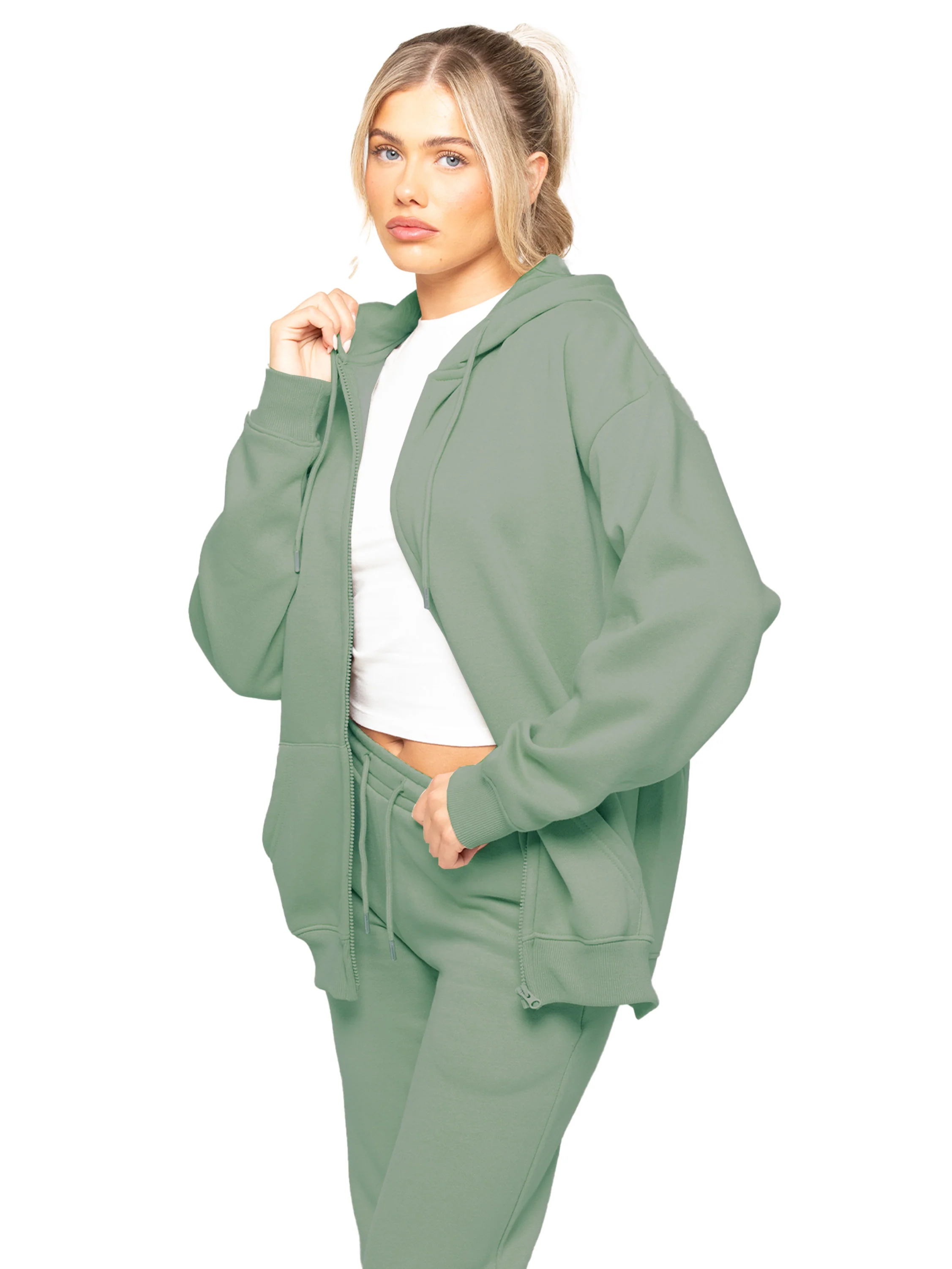 Enzo | Womens Oversized Zipped Hoodie - Image 5