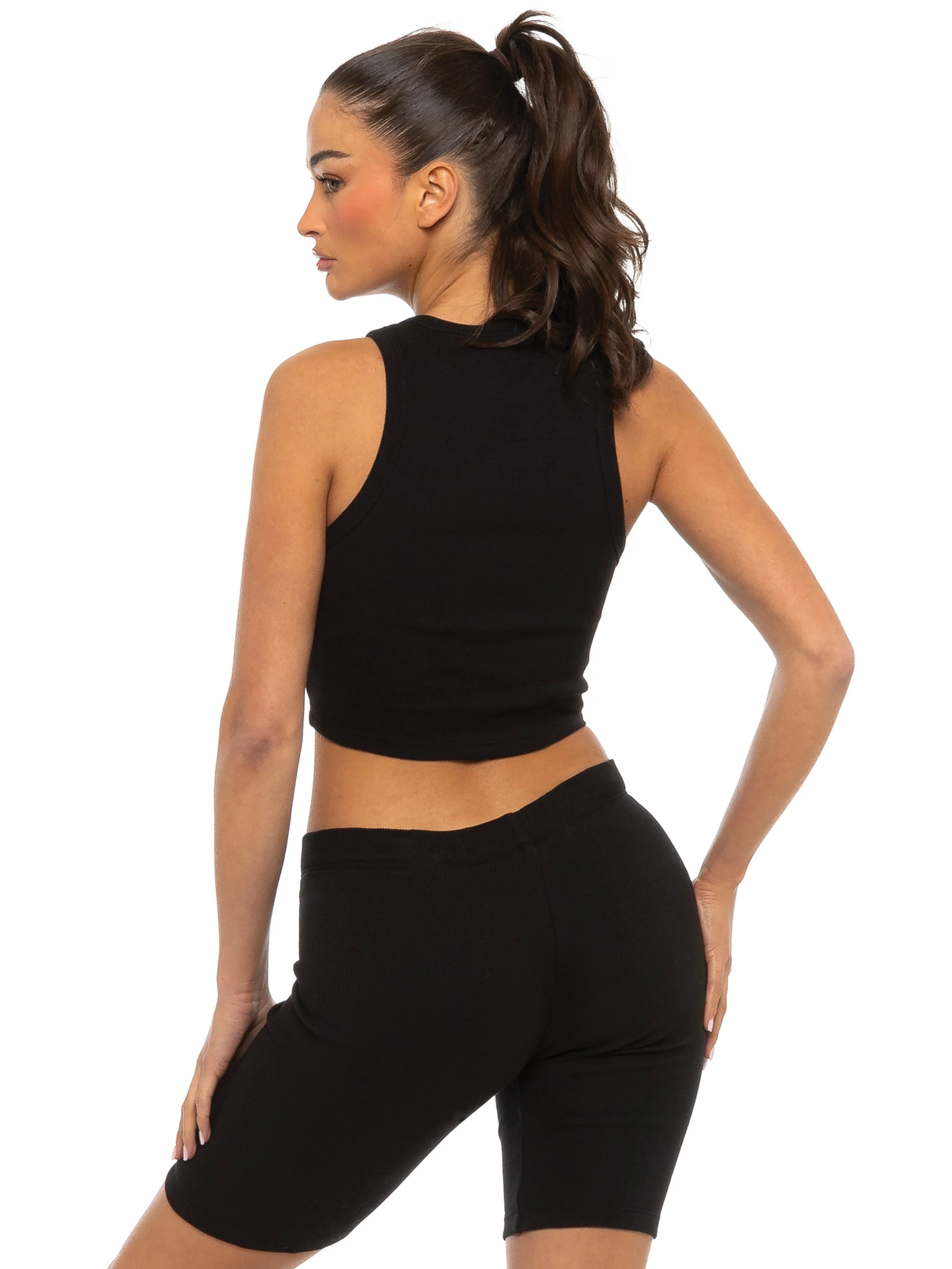 Enzo | Womens Ribbed Vest and Shorts - Image 3