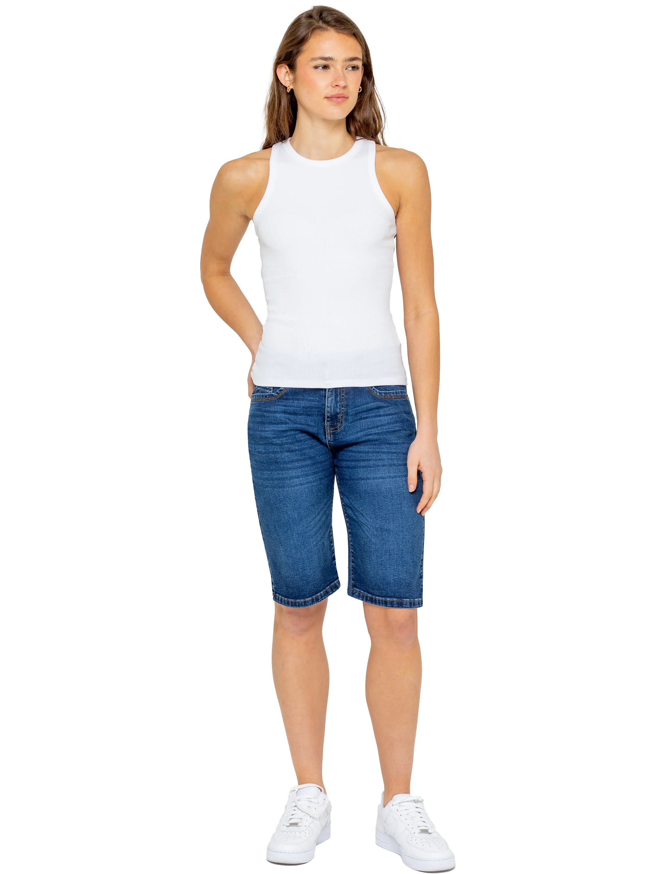 Enzo | Womens Long Denim Shorts - Image 13