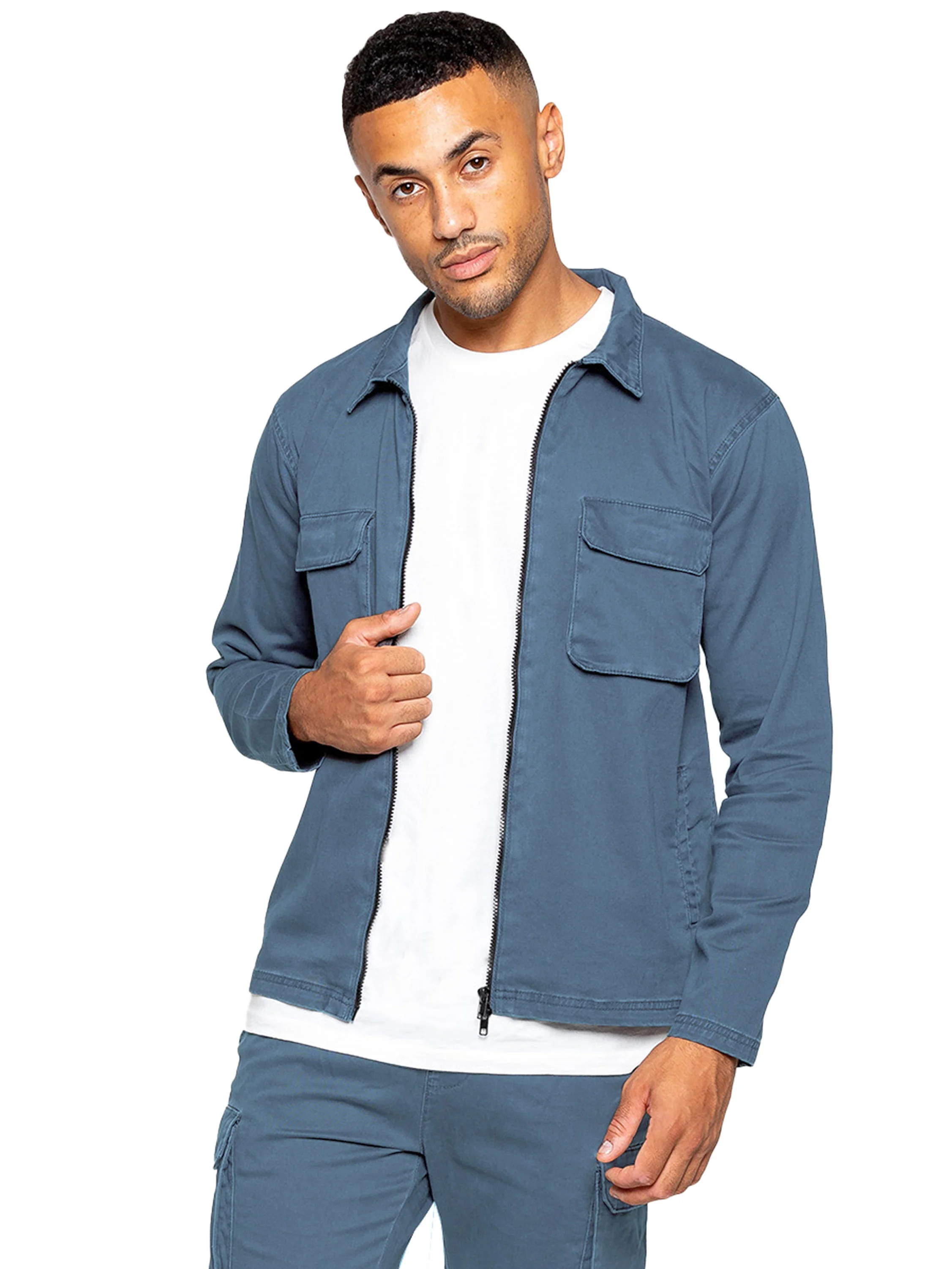 Enzo | Mens Cargo Overshirt Jacket - Image 17