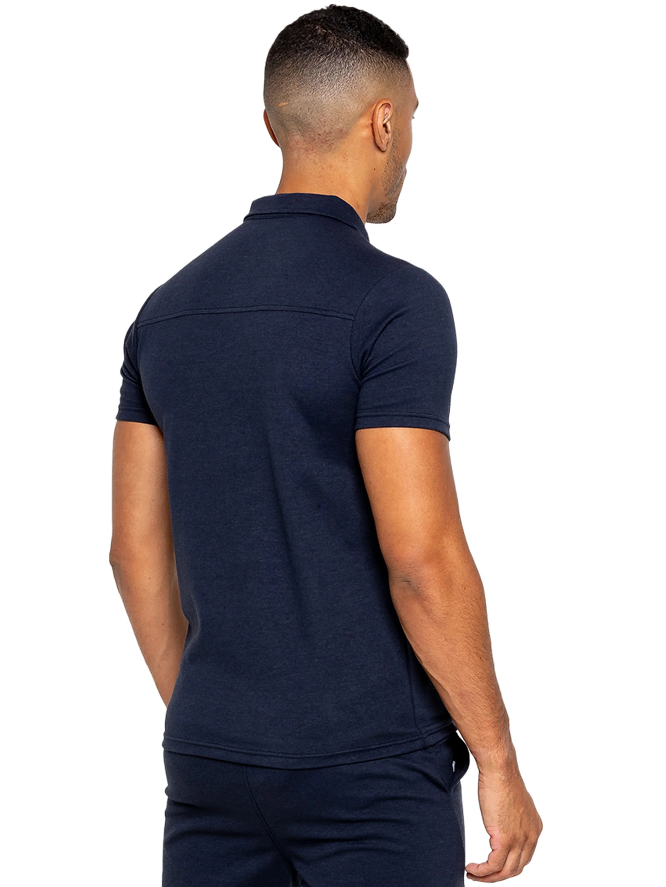 Enzo | Mens Zip Up Polo Shirt - Image 17