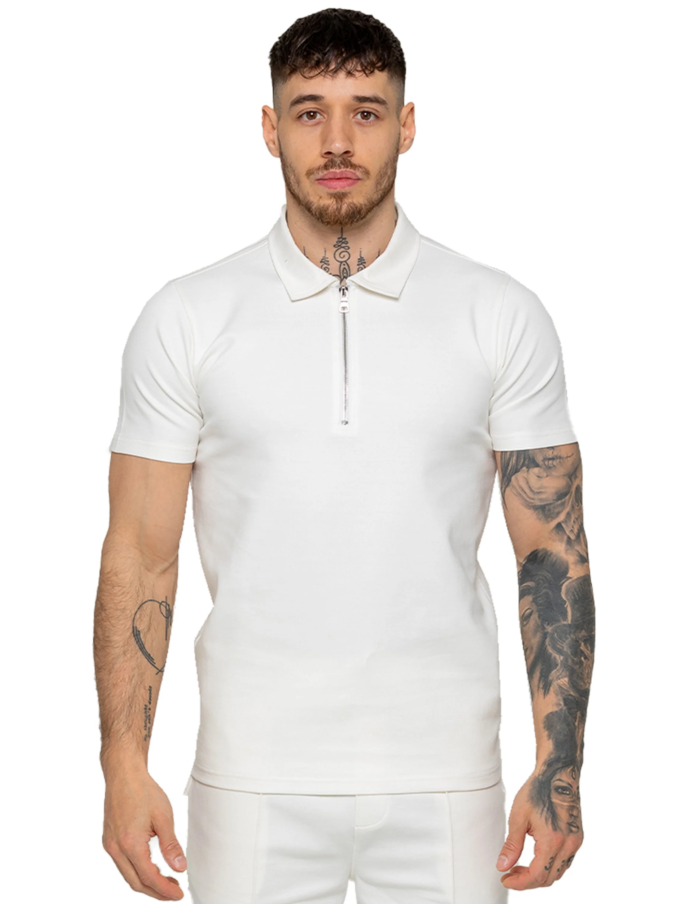 Enzo | Mens Zip Up Polo Shirt - Image 19