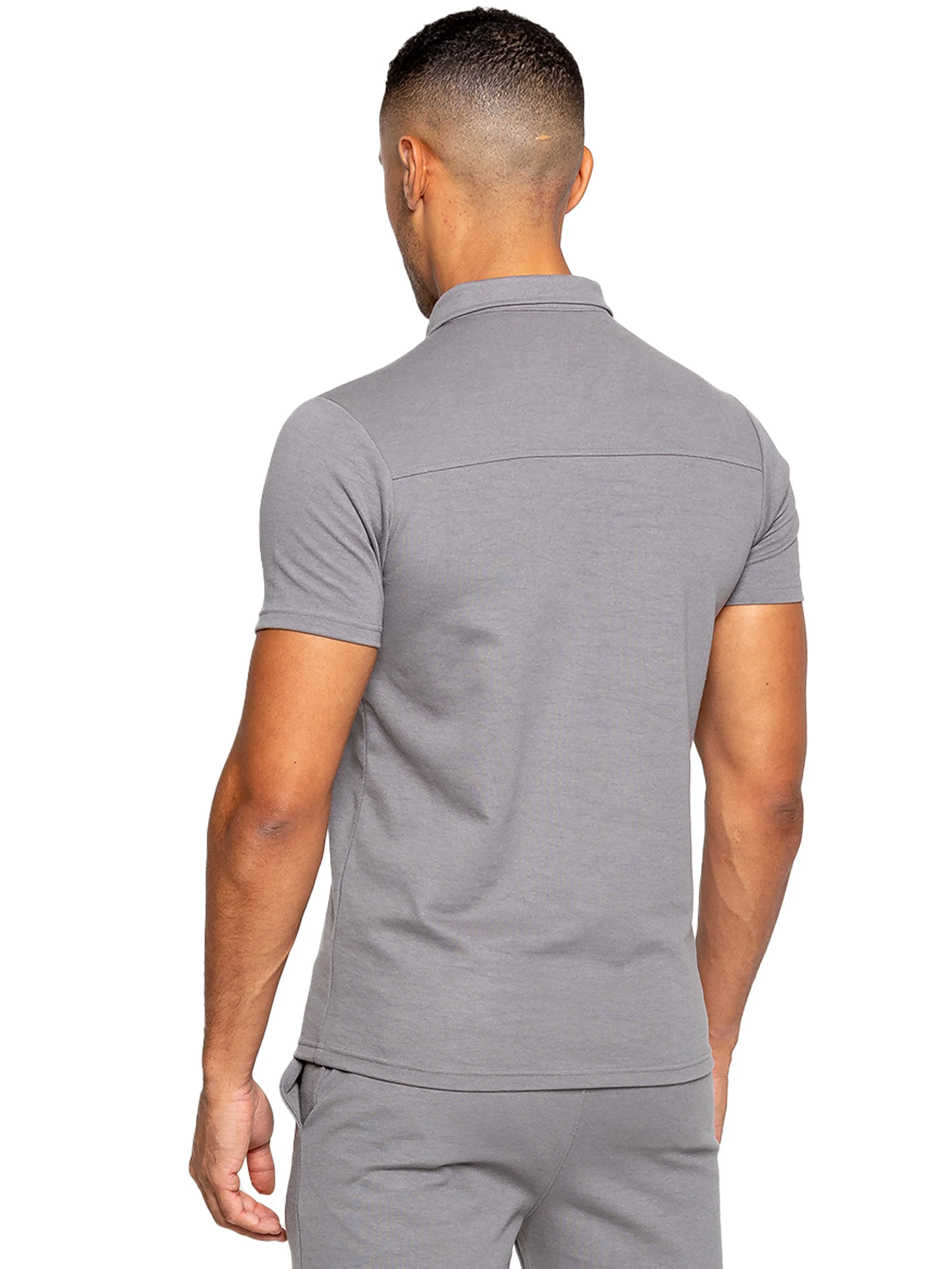 Enzo | Mens Zip Up Polo Shirt - Image 4