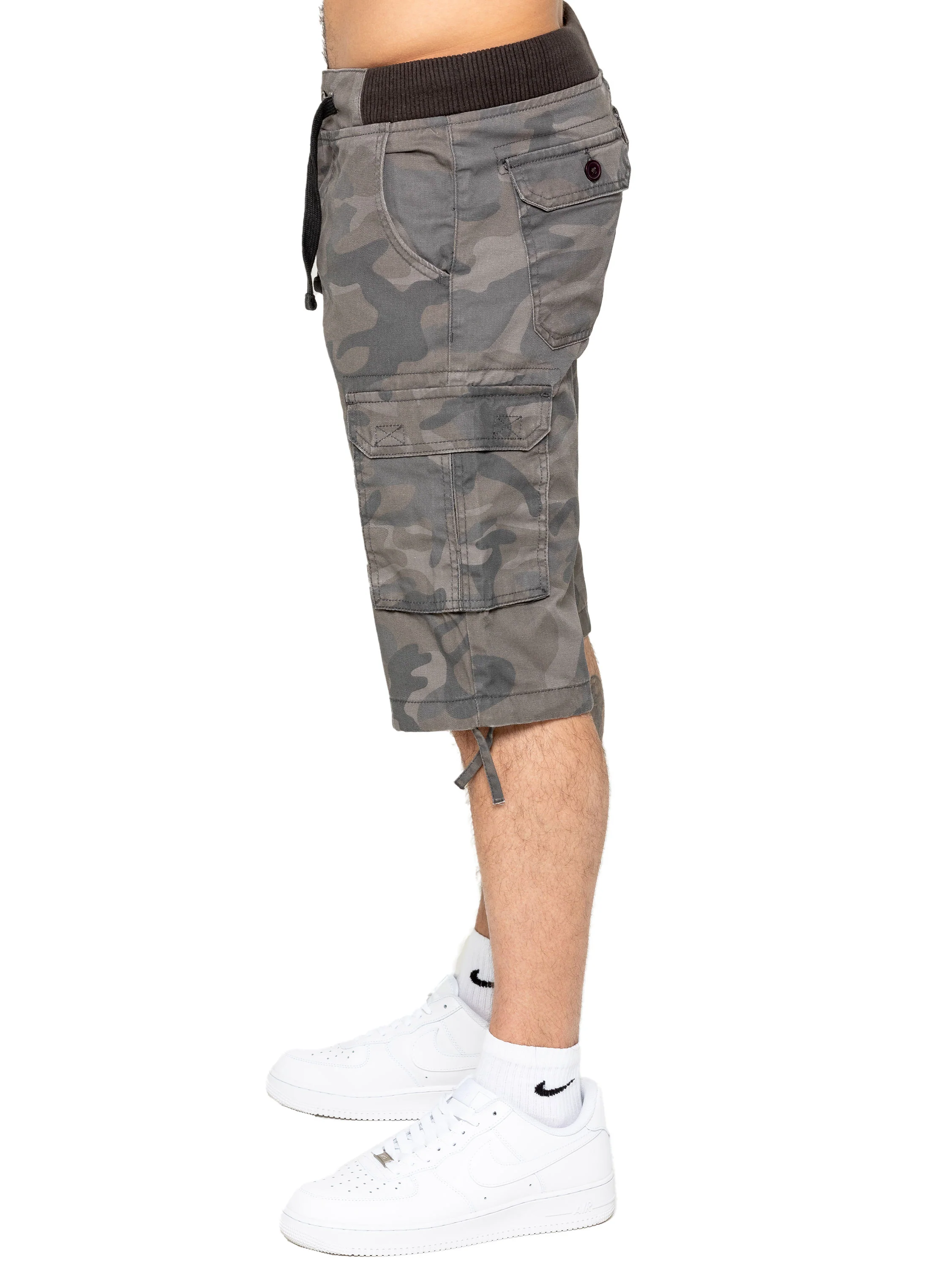 Enzo | Mens Cargo Combat Camo Shorts - Image 2
