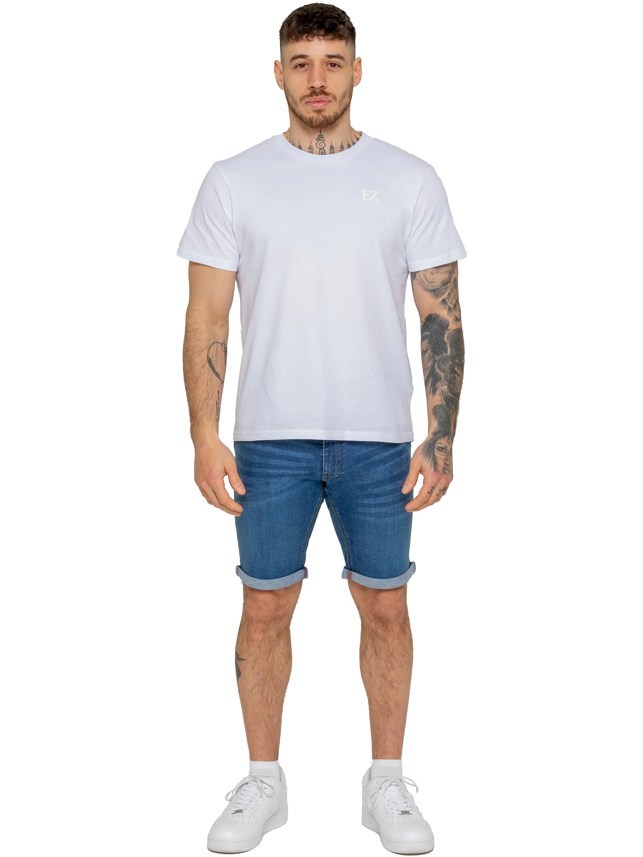Enzo | Mens Denim Stretch Shorts - Image 23