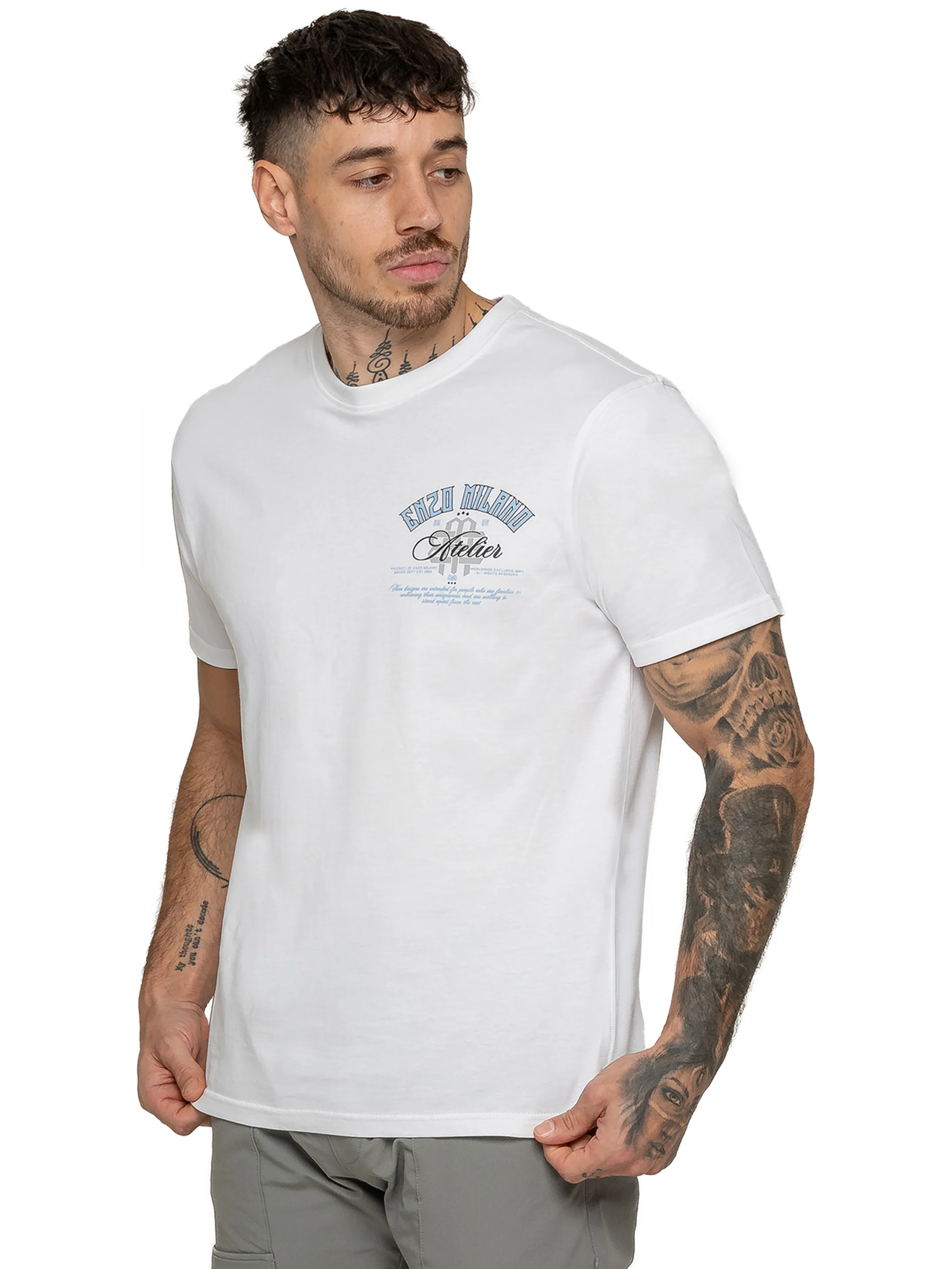 Enzo Milano | Mens Atelier Print T-Shirt - Image 4