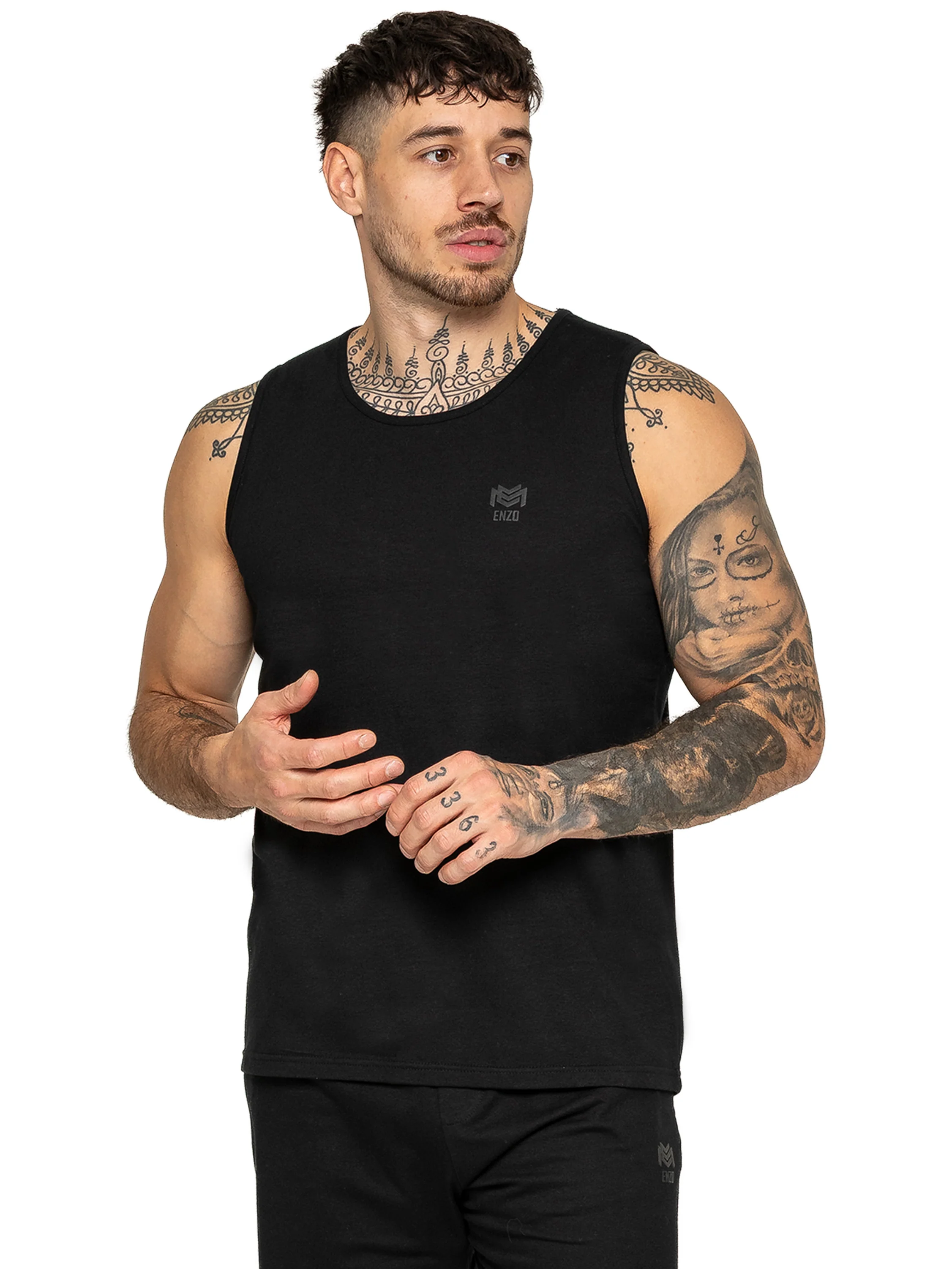 Enzo Milano | Mens Gym Shorts & Vest Set - Image 3