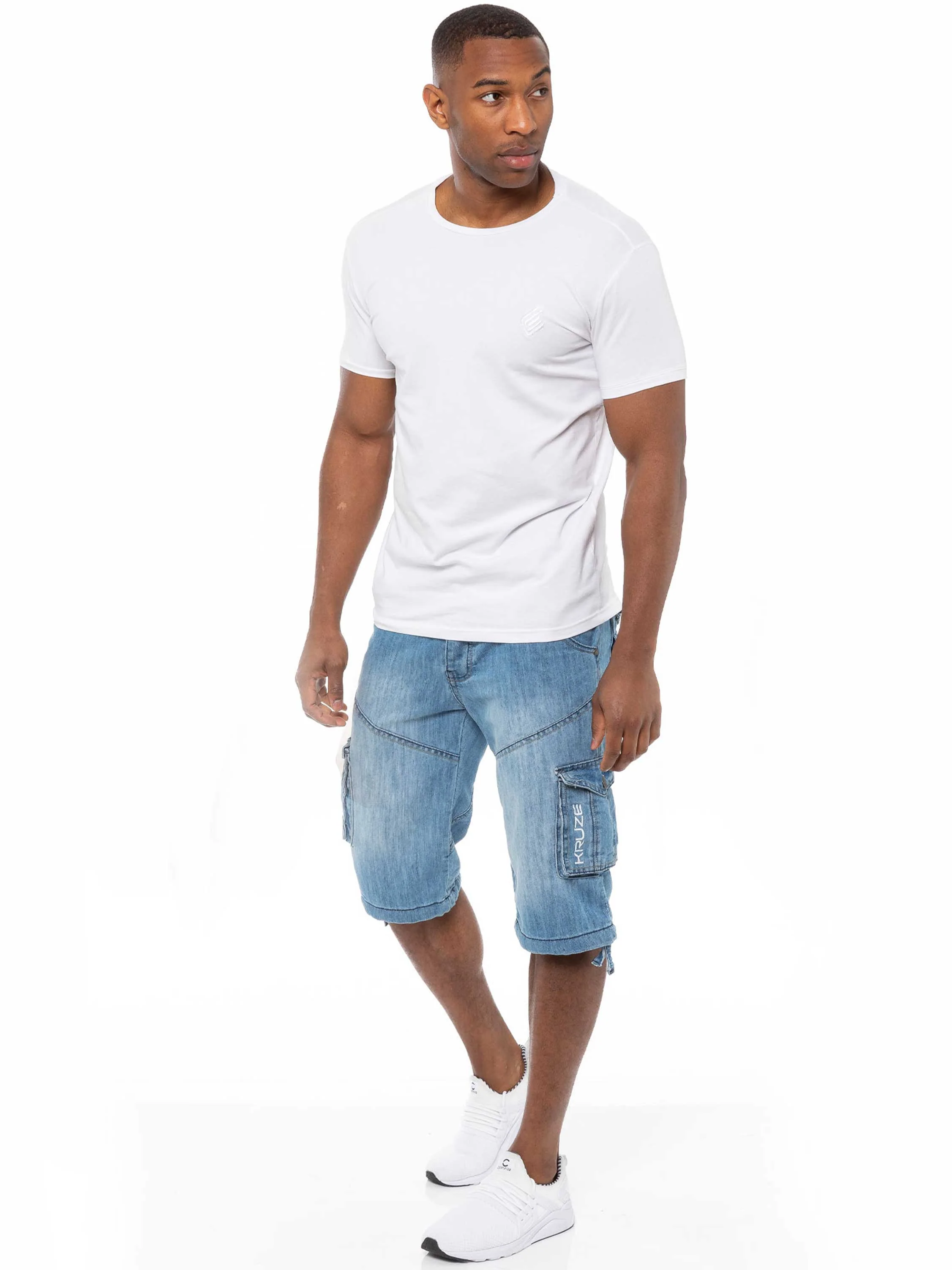 Kruze | Mens Cargo Denim Shorts - Image 22