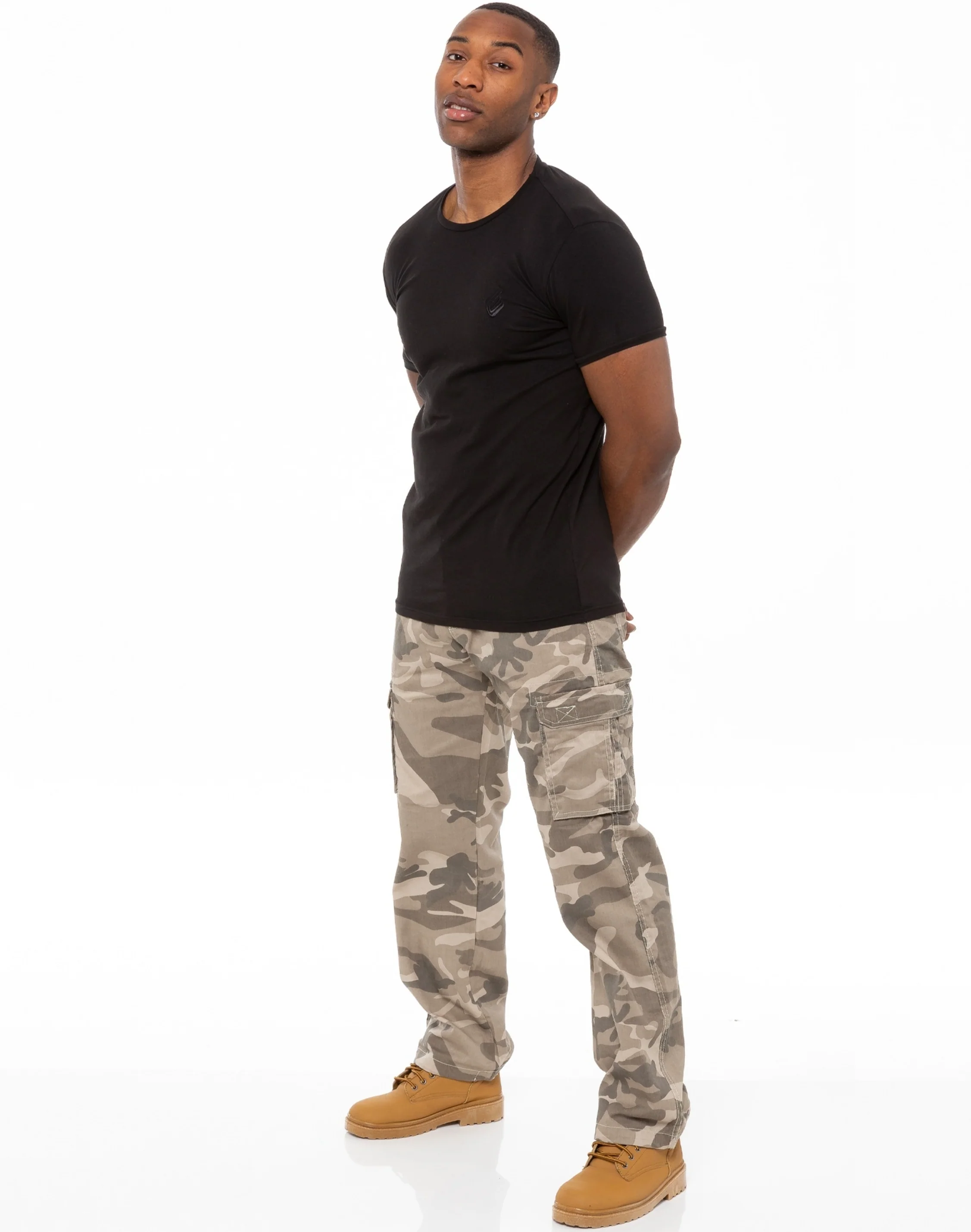 Kruze | Mens Cargo Camo Trousers - Image 5