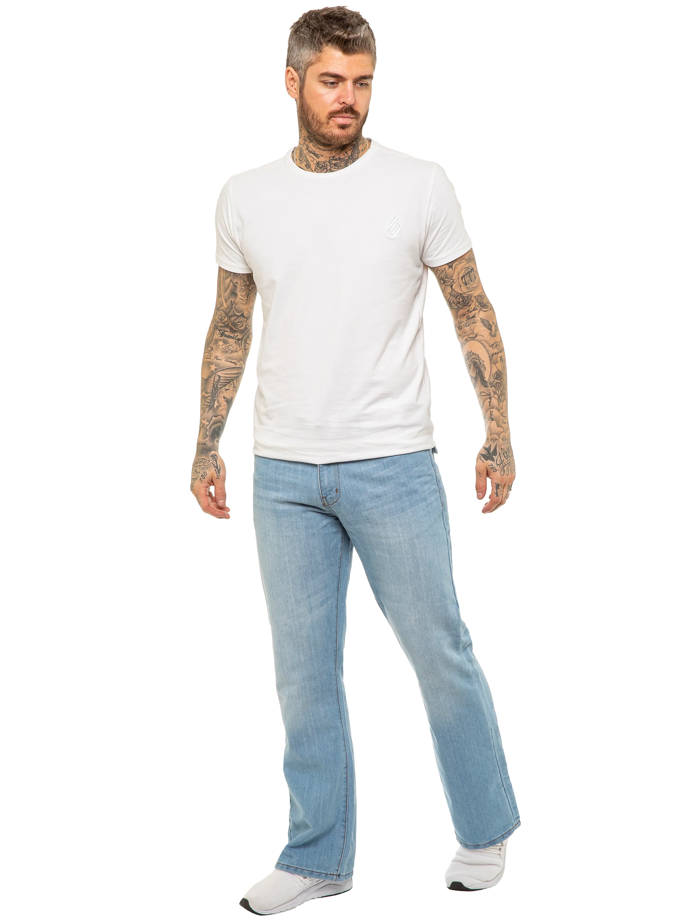 Kruze | Mens Bootcut Denim Jeans - Image 15