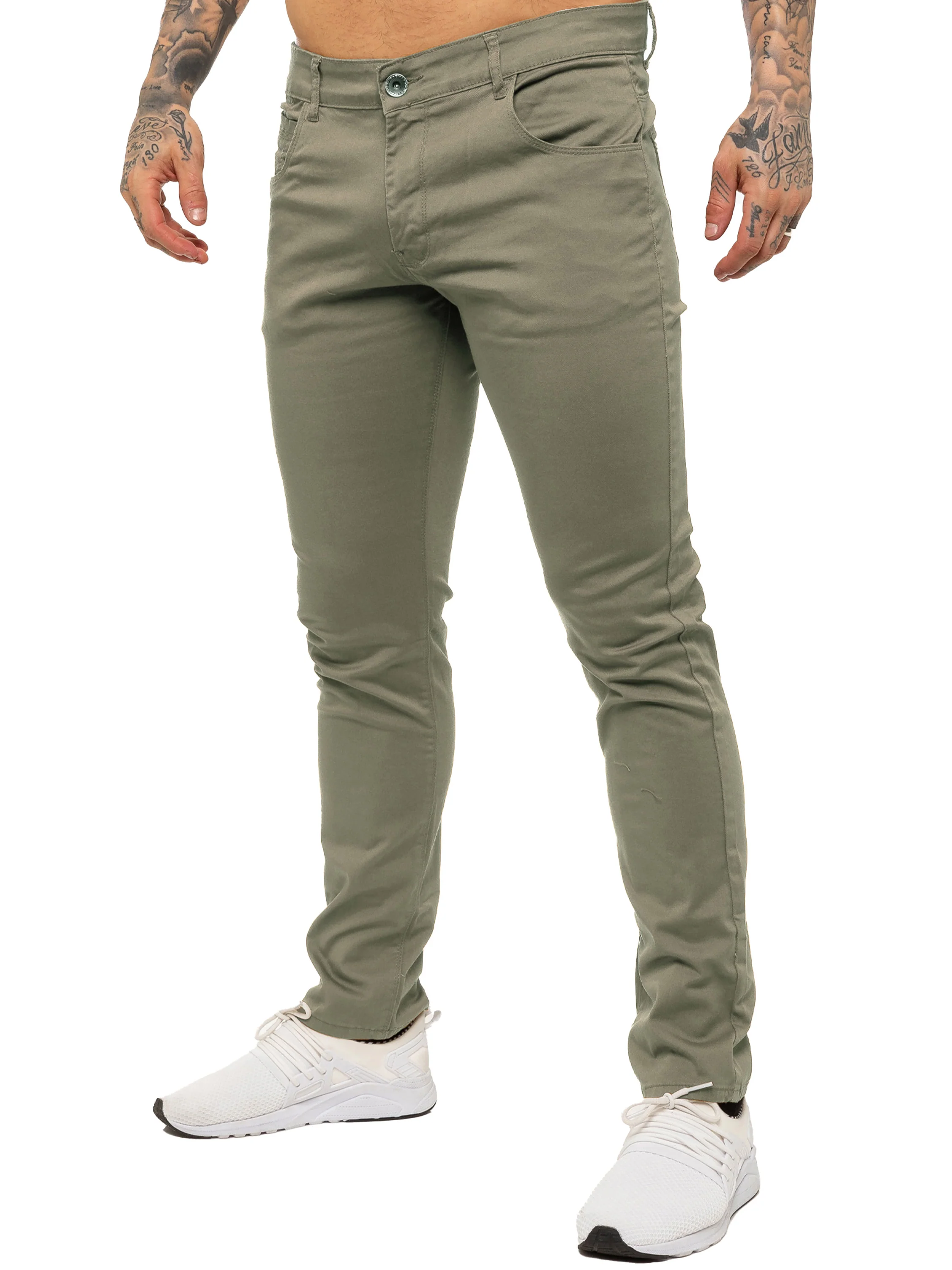 Kruze | Mens Slim Fit Stretch Chinos - Image 33