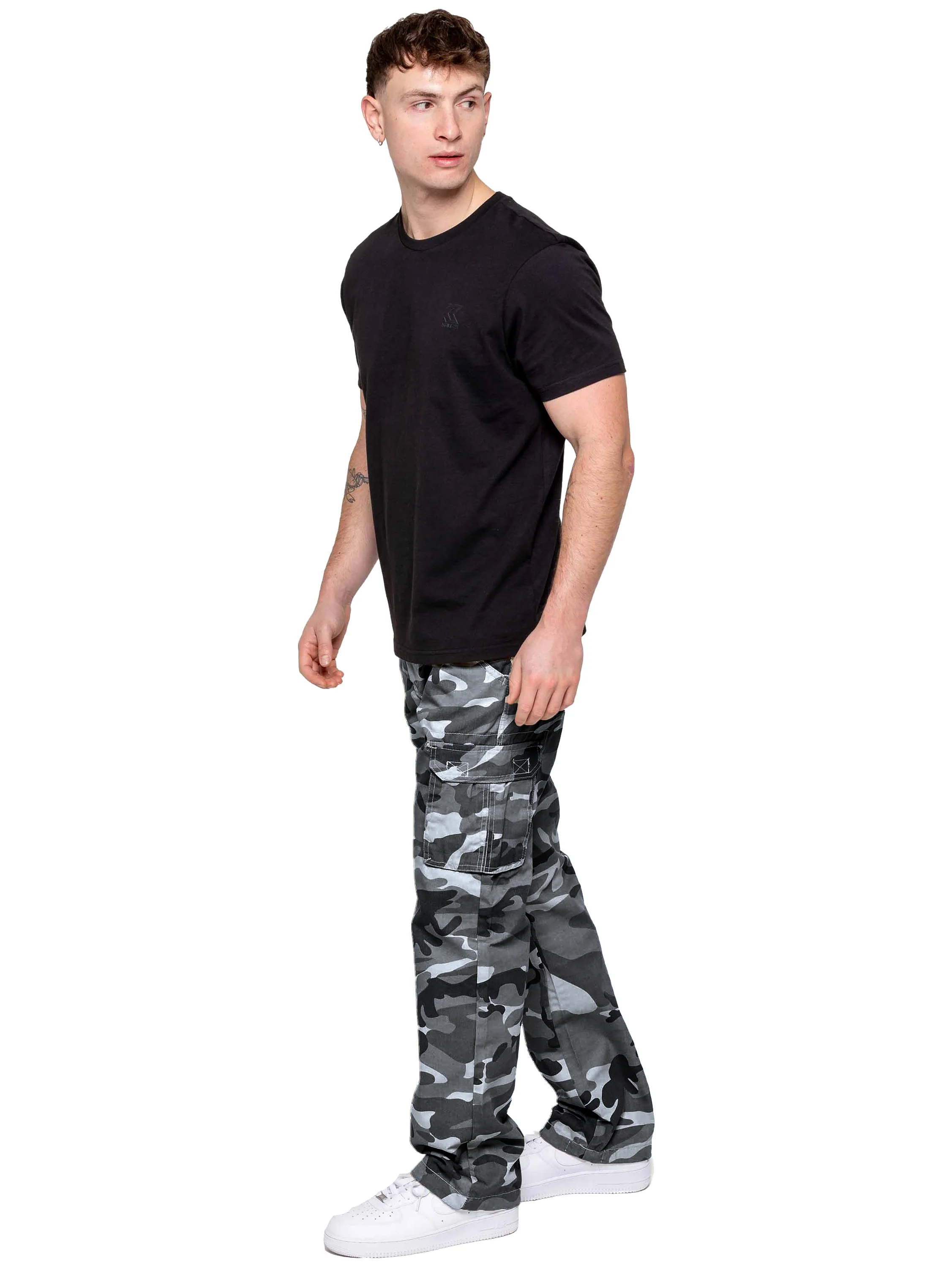 Kruze | Mens Cargo Camo Trousers - Image 3