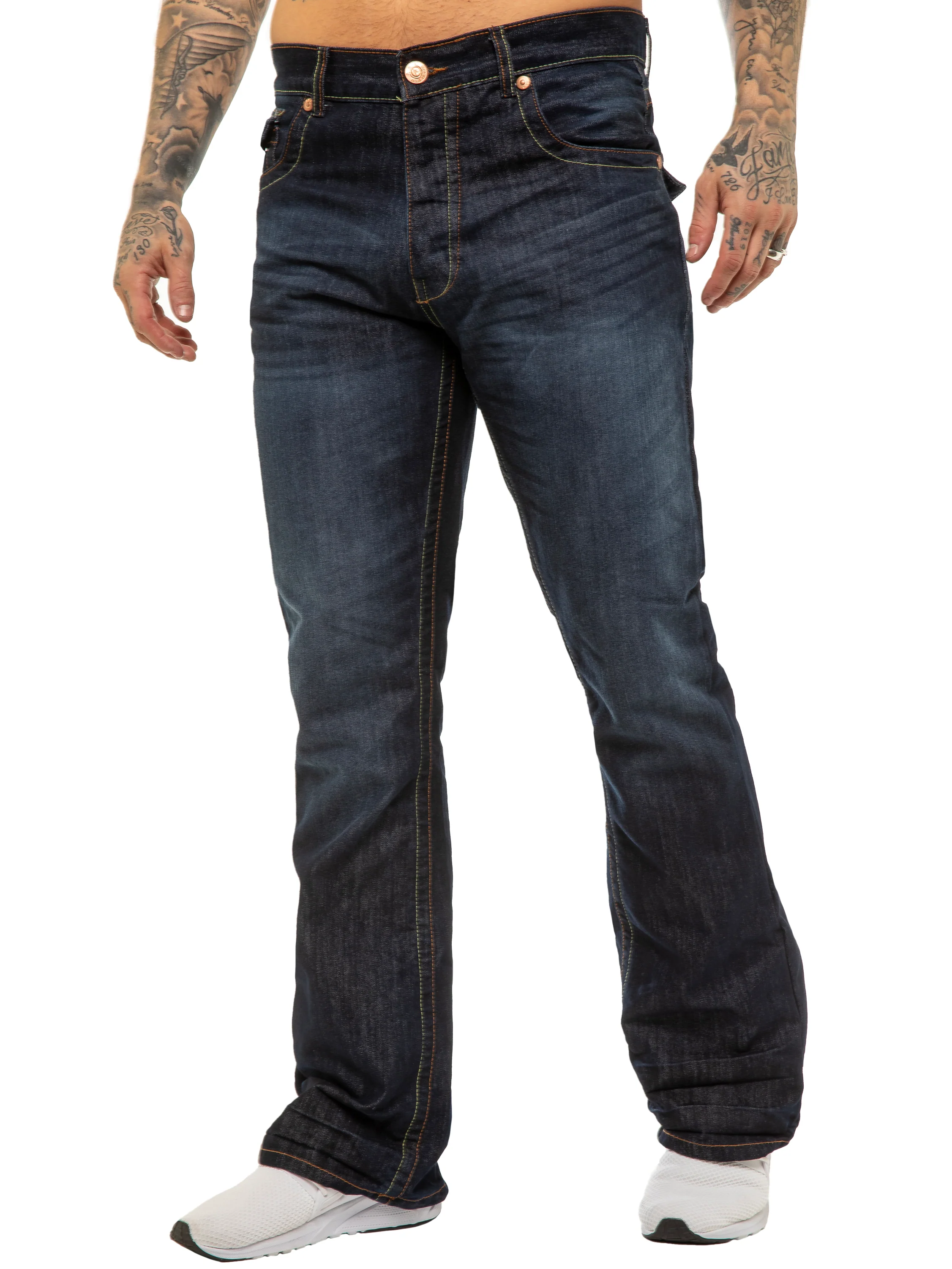 APT Designer | Men's Classic Boot Cut Denim Jeans - Image 12